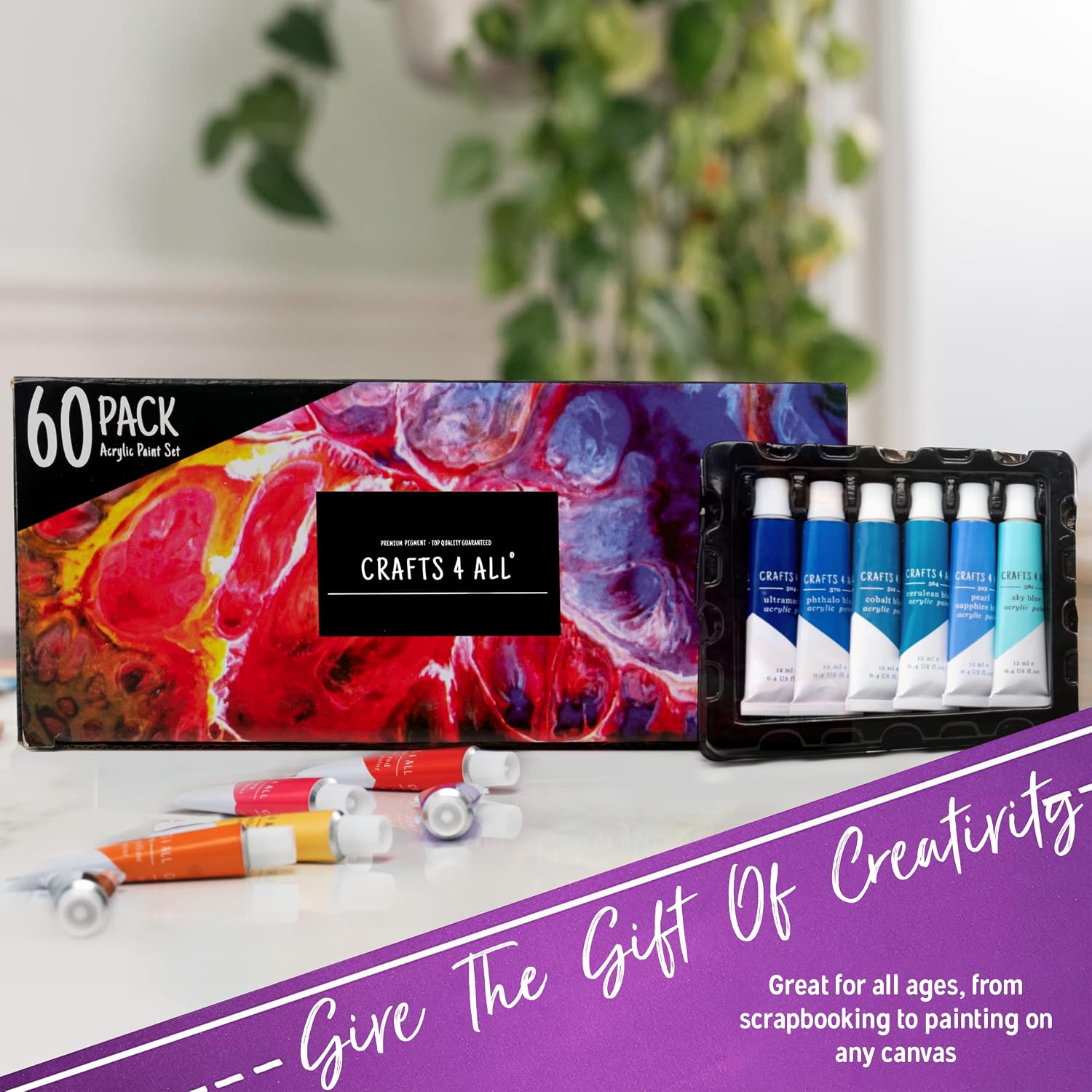 Thumbnail 6 de Crafts 4 ALL 60-Colour Acrylic Paint Set