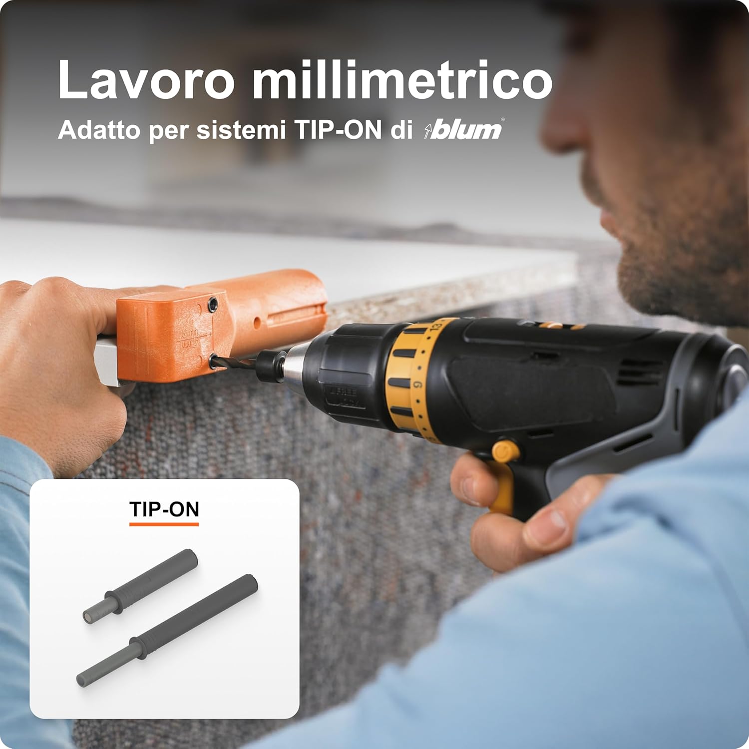 Thumbnail 1 de Blum 7101909 Dima per trapano Blumotion/Tip-On 970A (arancione) per il montaggio professionale