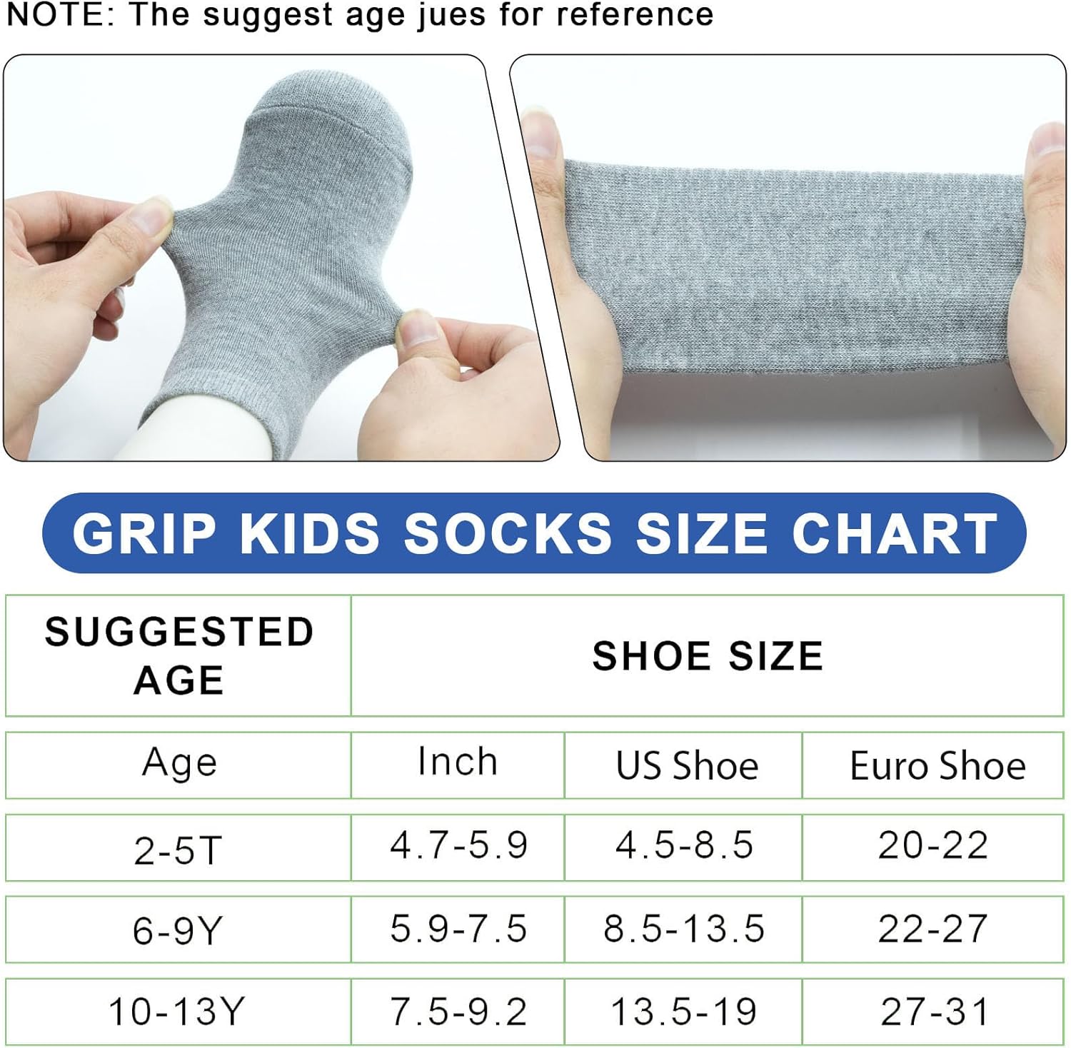 Thumbnail 6 de ARERWA Antirutschsocken Kinder Trampolin Socken – 6 Paar Rutschsocken für Kinder 2–13 Jahre