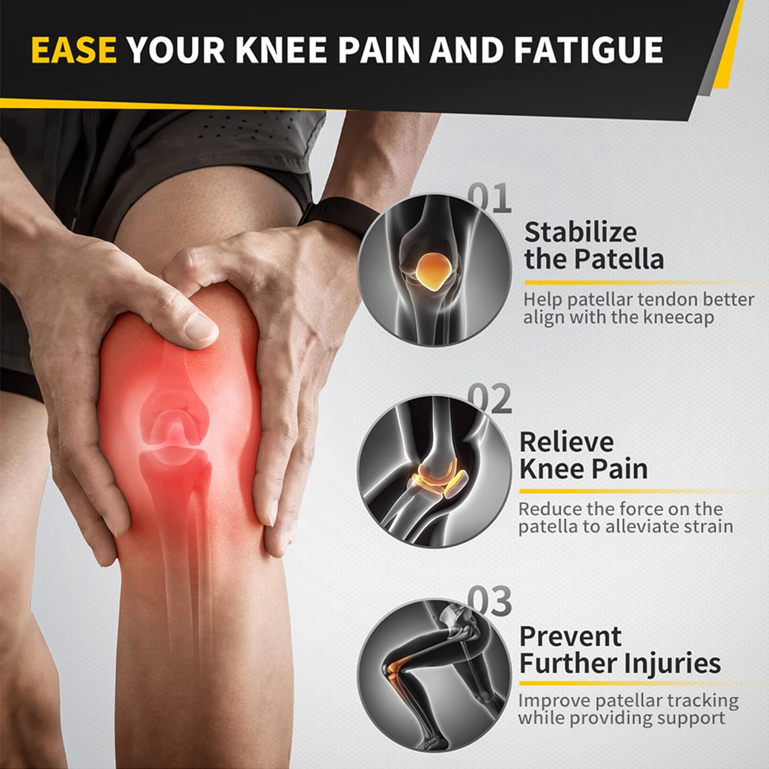 Detalle 1 de CAMBIVO Patella Tendon Knee Straps 2 Pack