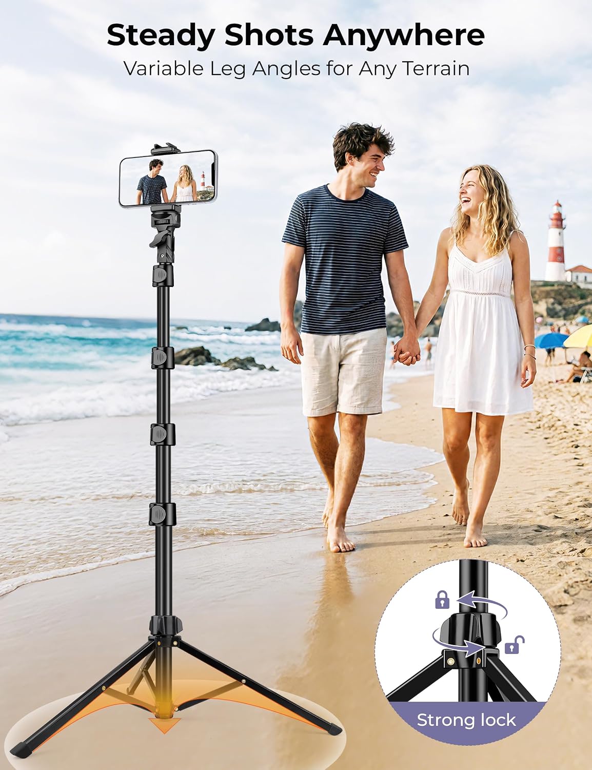 Detalle 2 de Victiv 81-Inch Phone Tripod Stand with Flexible Gooseneck and Remote