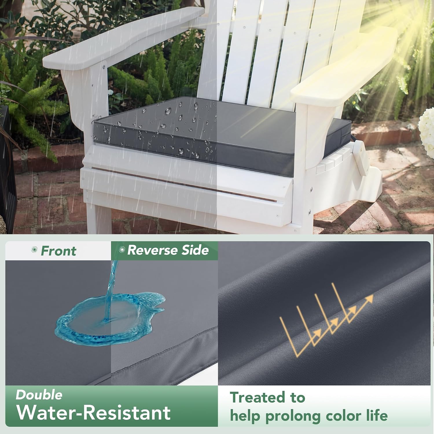 Detalle de Outdoor Chair Cushions, 24 x 24 Inches