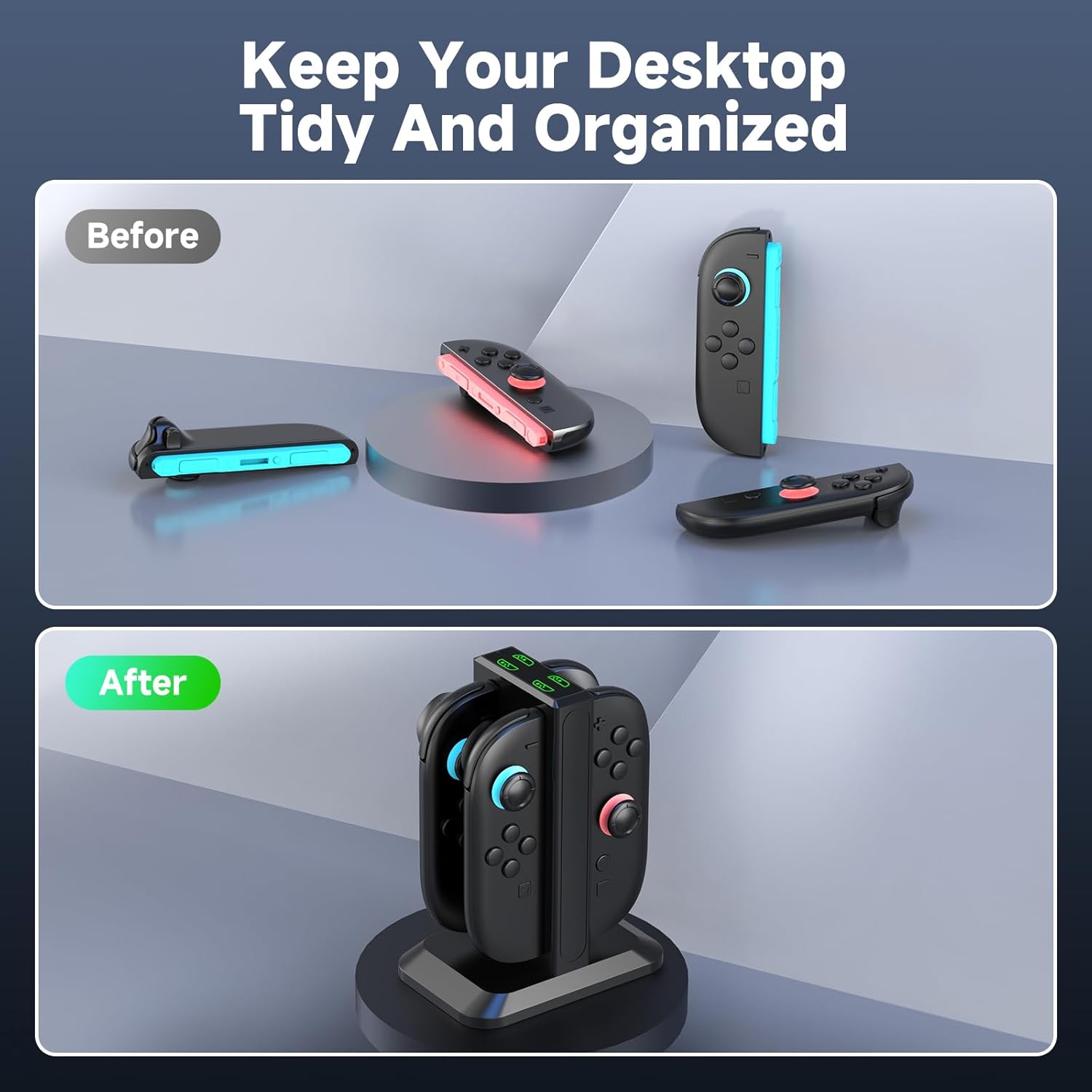 Thumbnail 6 de YCCTEAM 4-in-1 Fast Charger Dock for Switch 2 Joy-Con (2025) with Magnetic Alignment and LED Indicators