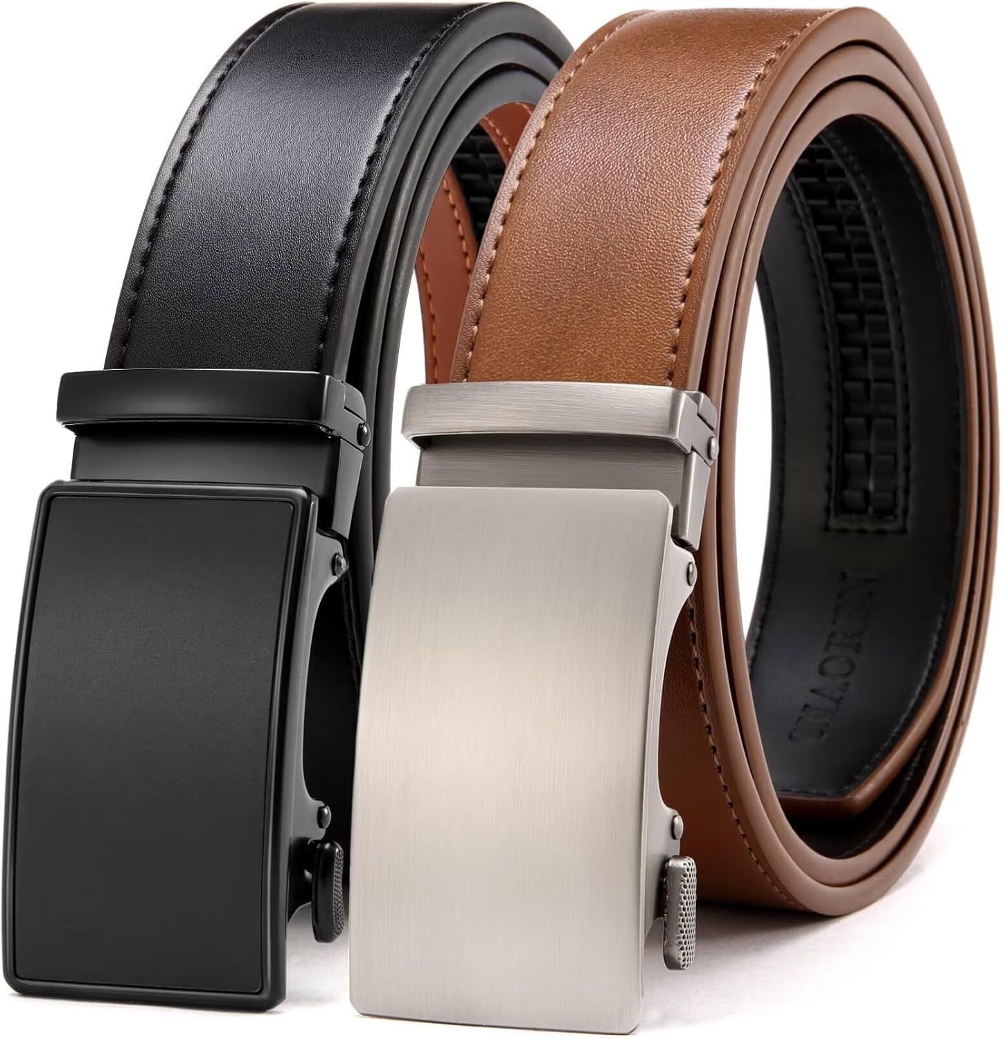Detalle de CHAOREN Herren-Gürtel 35 mm im 2er-Set mit Automatik & Ratsche – passend bis zur Kürzung