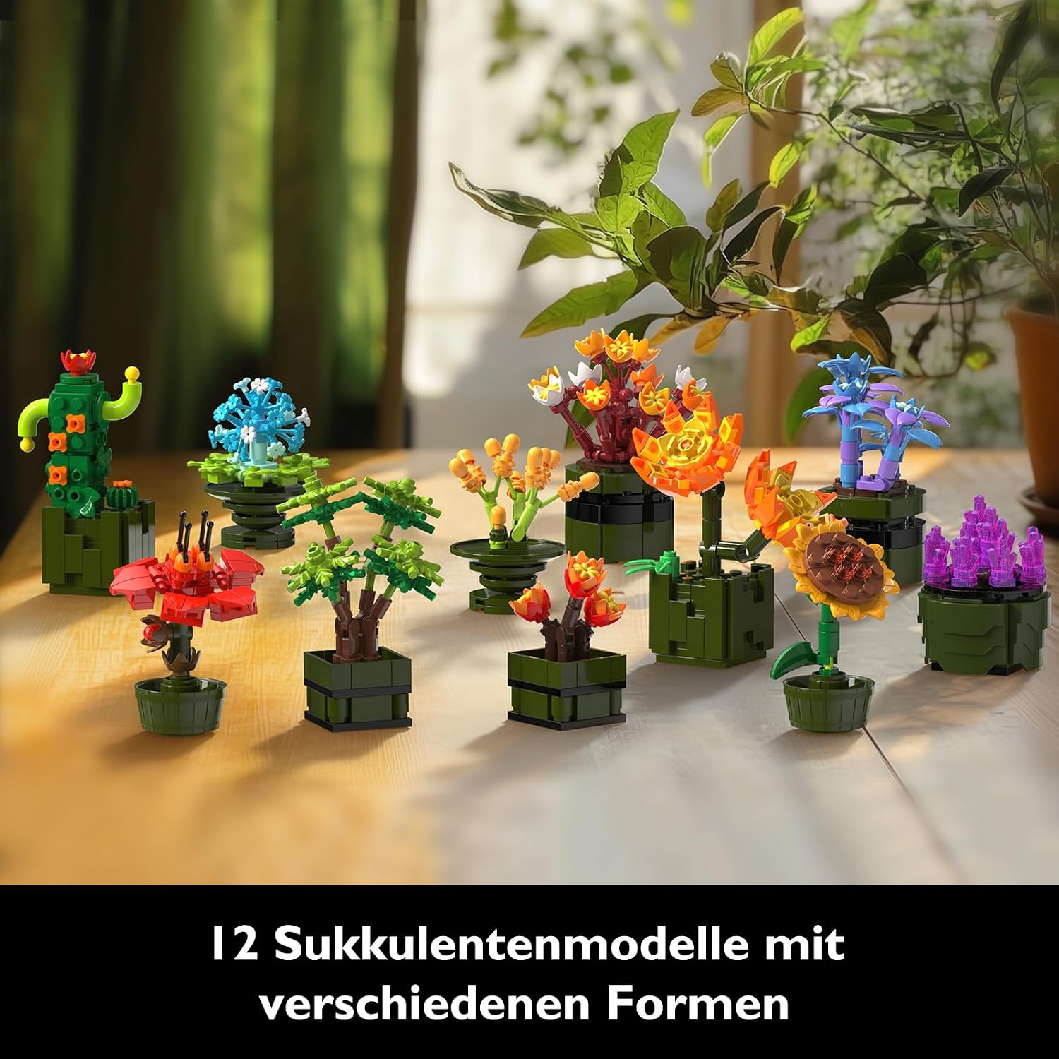 Detalle 2 de JMBricklayer 12er Sukkulenten Bausatz 🌵