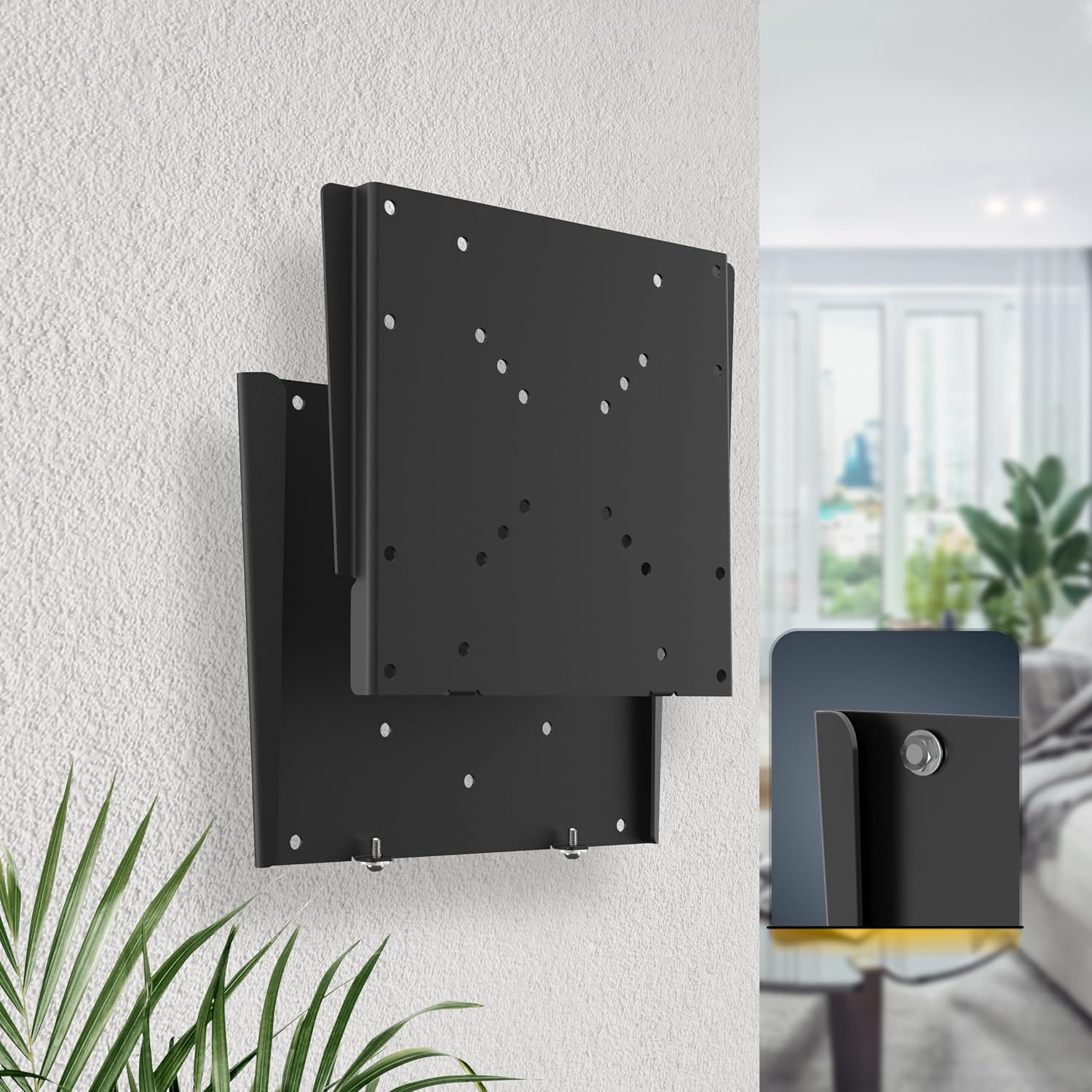 Detalle de RICOO Support mural écran PC F0522 Fixe Ultra-Slim pour écrans 15 à 32" (38 à 81 cm) VESA 50x50 à 200x200, 14 mm