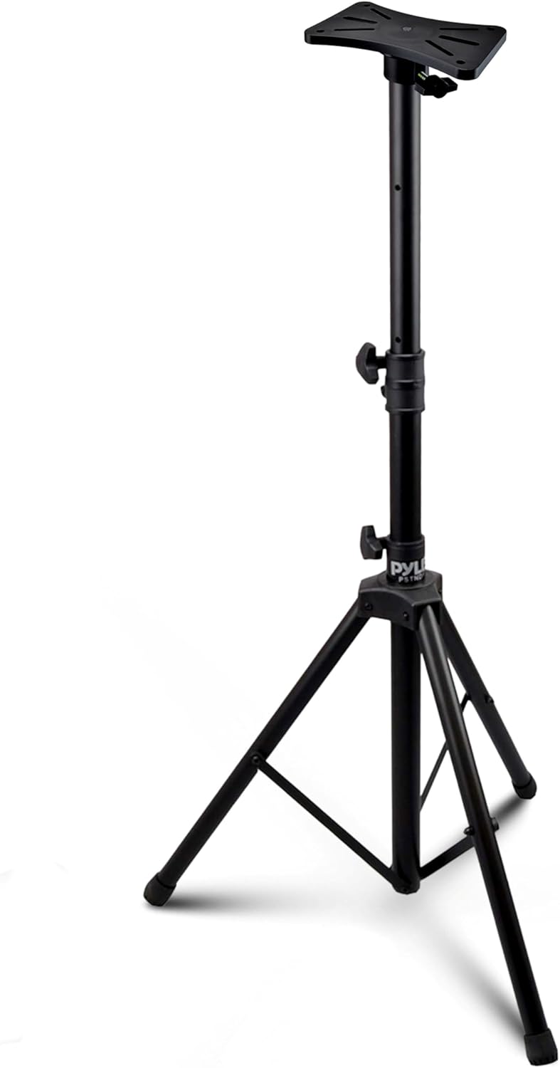 Pyle Support Trépied Robuste – Hauteur réglable 92–147 cm avec embouts caoutchouc, insert 35 mm