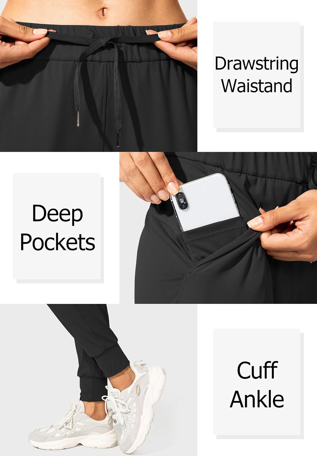 Thumbnail 2 de SANTINY Women's Joggers with Pockets, Four-Way Stretch, Quick-Dry Fabric