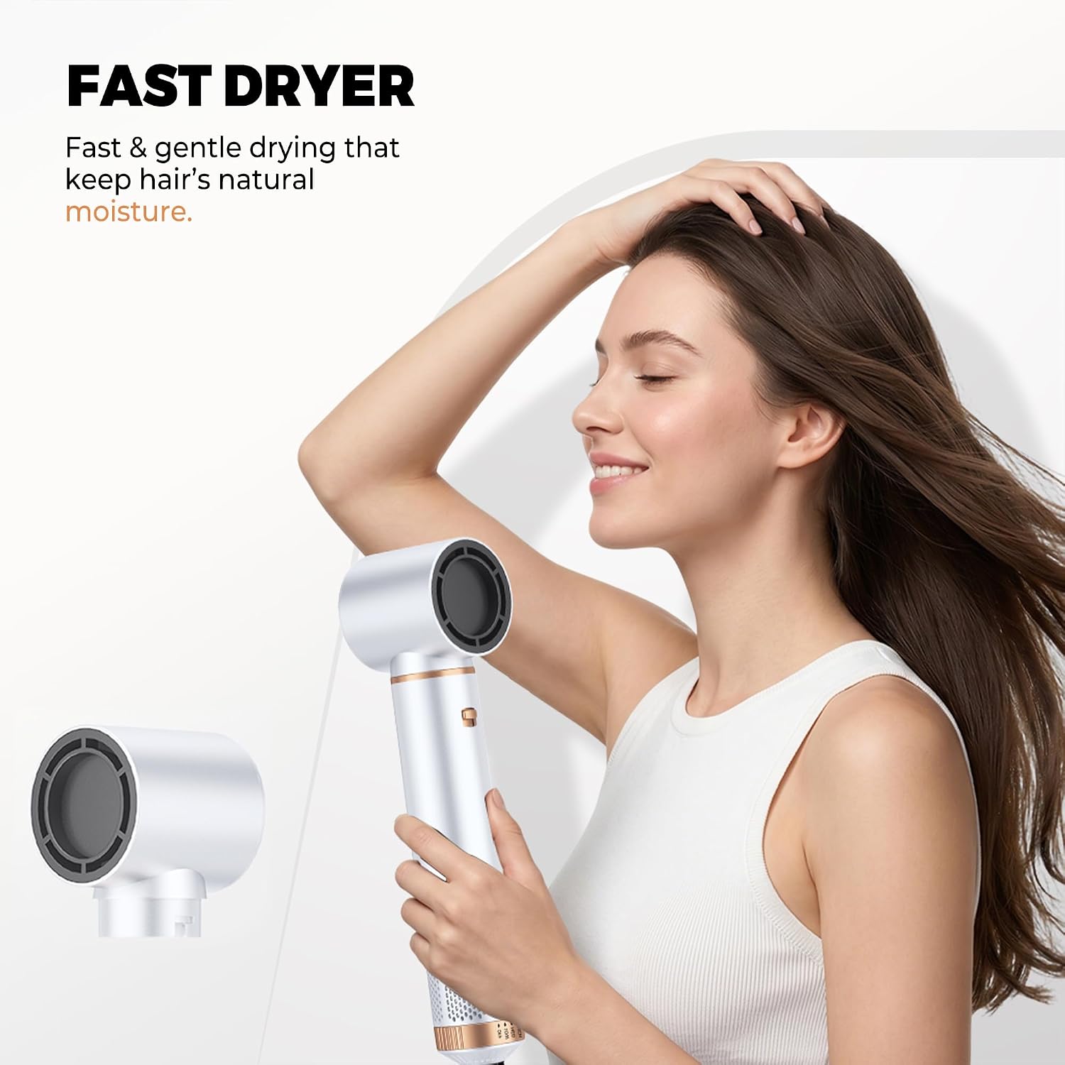 Detalle de OKWRAP Haarstyler 5-in-1 Set – Multistyler mit automatischem Lockenstab, Glättbürste und Föhn