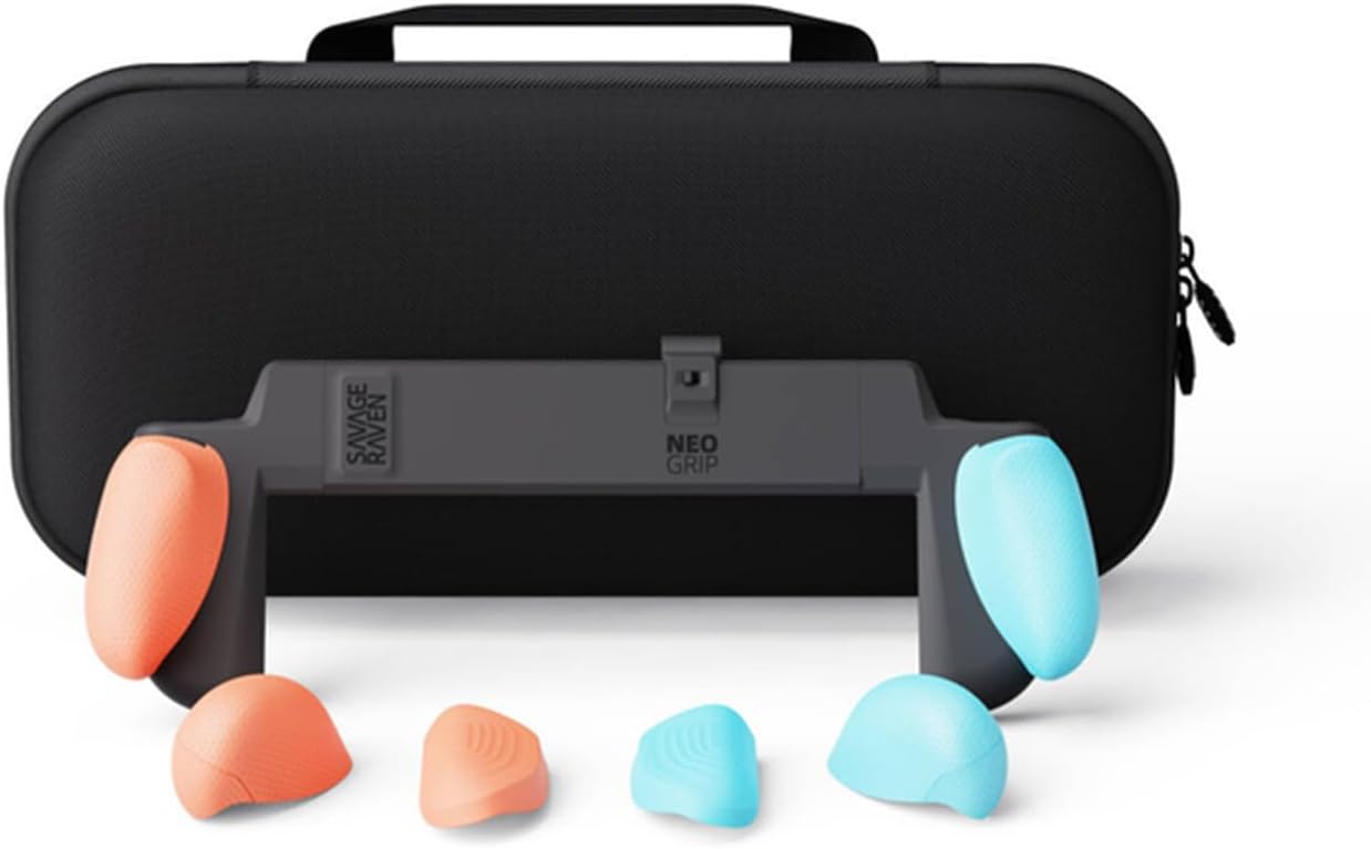 Detalle de Savage Raven NeoGrip Bundle für Nintendo Switch 2 – ergonomische Grifflösung mit austauschbaren Griffen und Großtasche