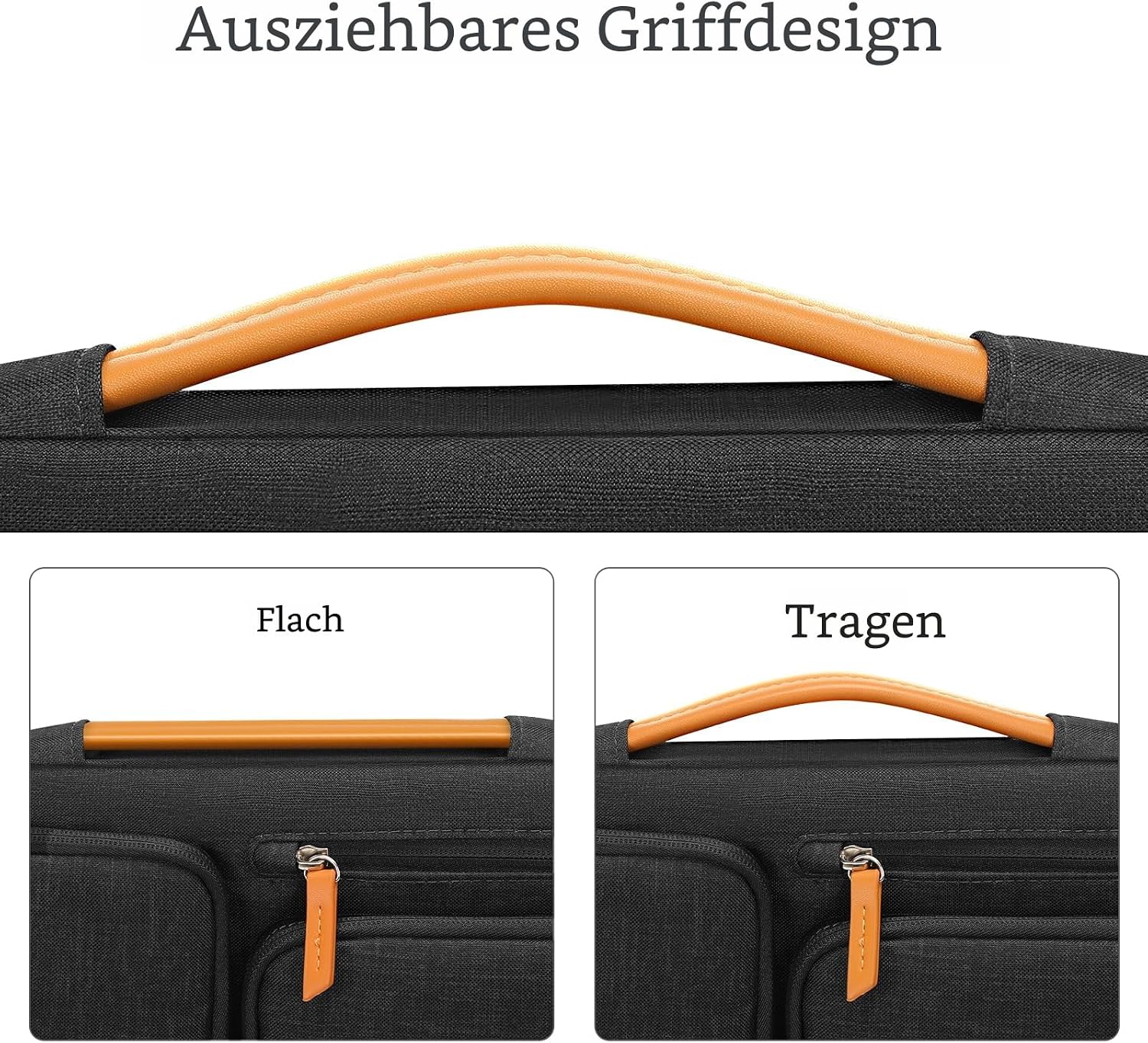 Detalle de MOSISO 360 Schutz-Laptoptasche 13,3 Zoll – Schutzhülle mit Organizer & Griff