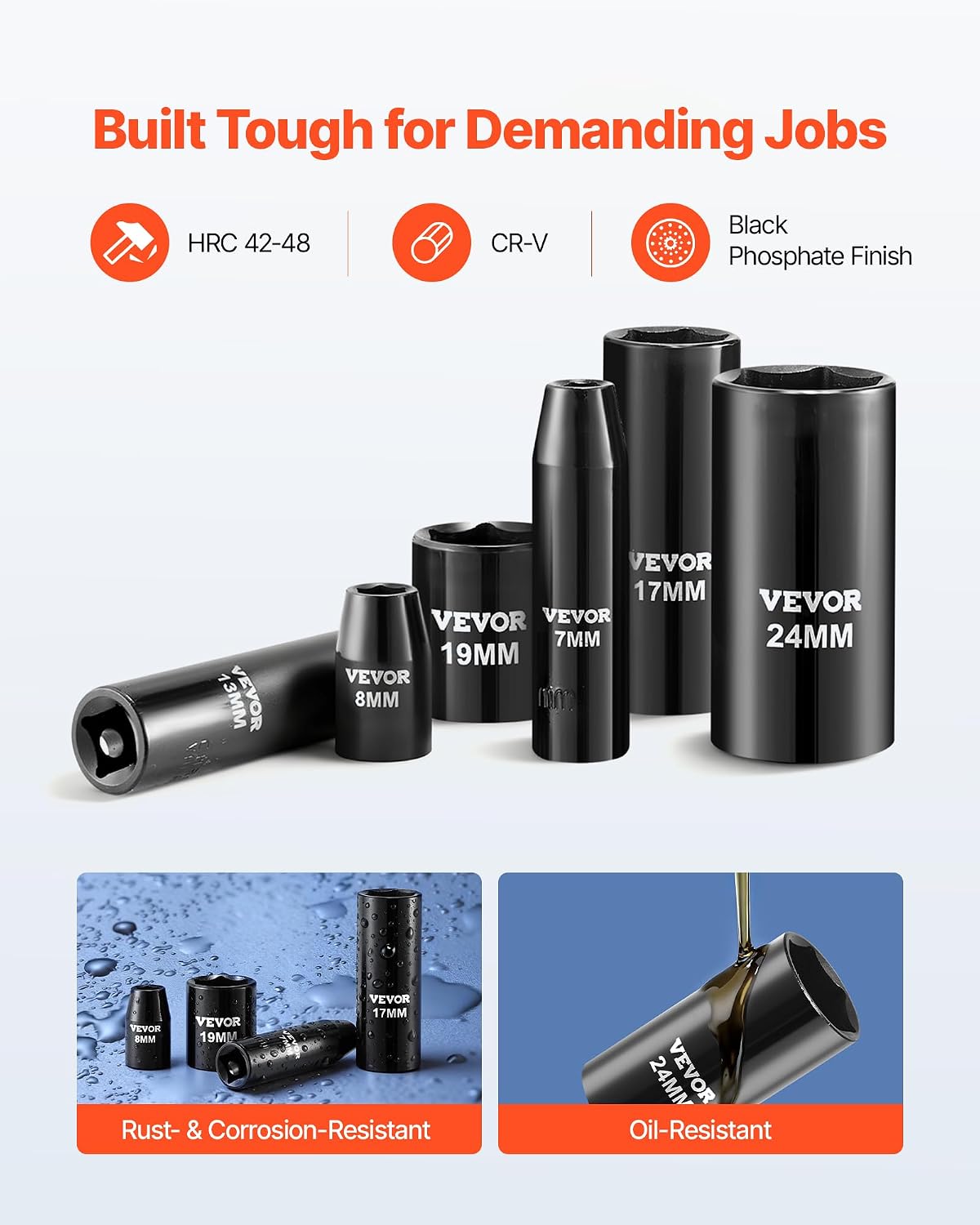 Thumbnail 1 de VEVOR Impact Socket Set 64-Piece