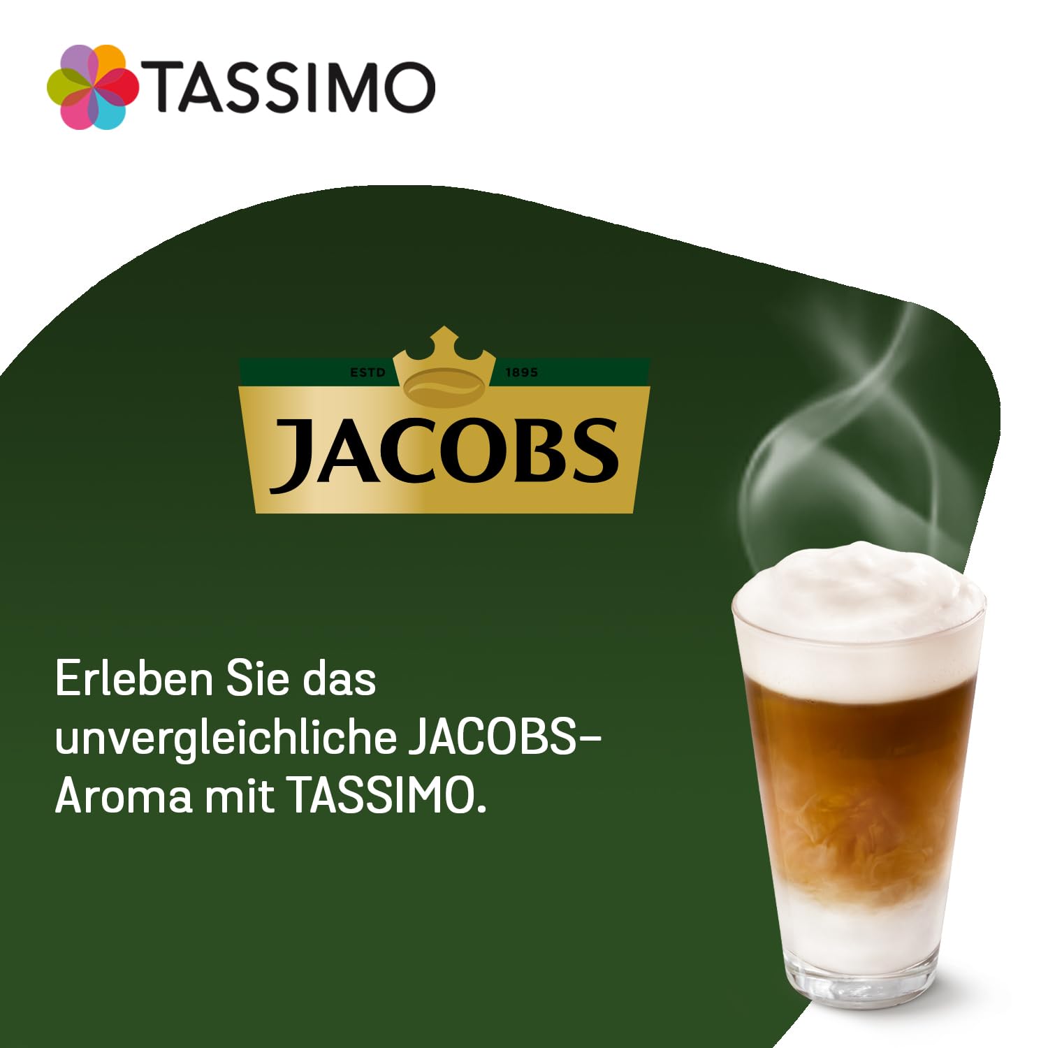 Detalle de Tassimo Jacobs Typ Latte Macchiato Classico Kaffeekapseln, 40 Stück (5 x 8 Pads)