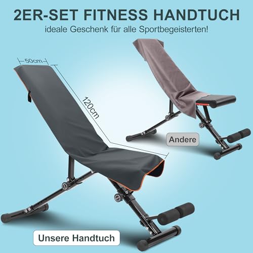 Detalle de Jokisa Fitness Handtuch 2er Set – 120 × 50 cm, Mikrofaser, Kapuze und verstecktes Reißverschlussfach