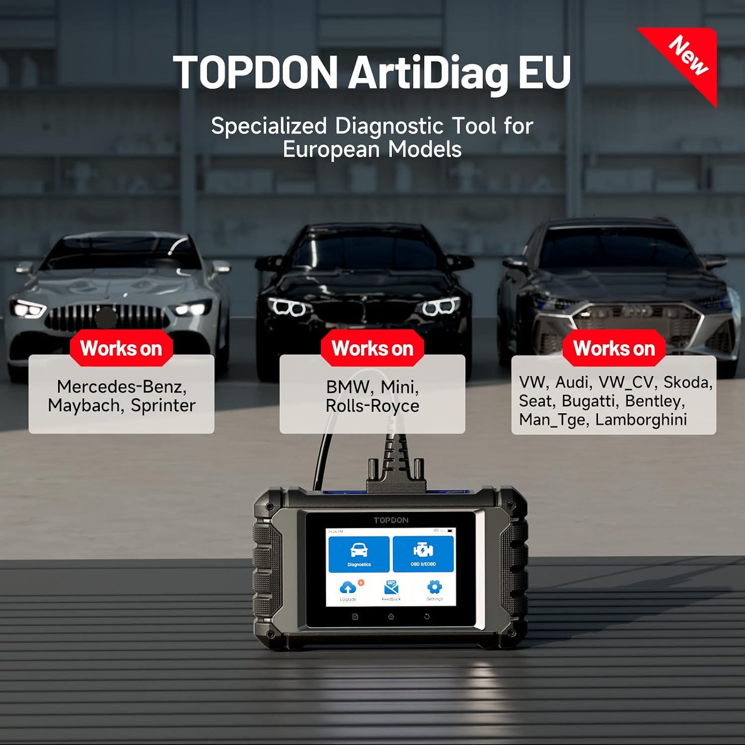 Detalle 2 de TOPDON ArtiDiag EU-BBA OBD2 Scanner 4-inch