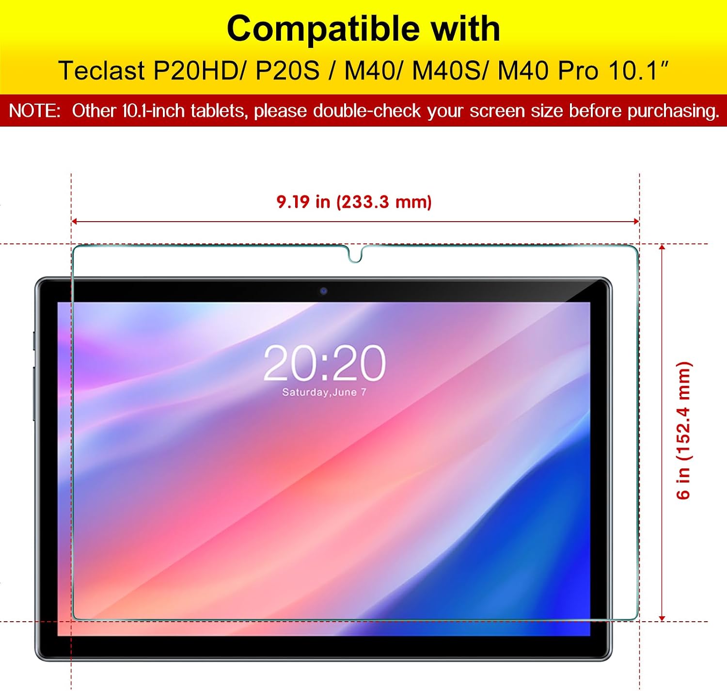 Thumbnail 1 de GOZOPO Screen Protector for Teclast P20HD / P20S 10.1 inch – Tempered Glass