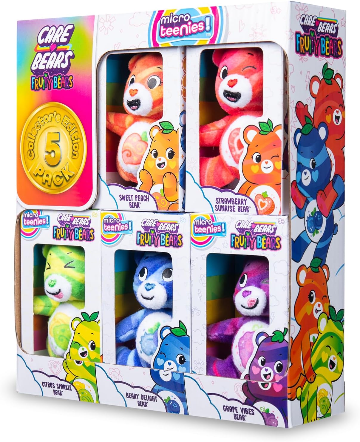 Detalle de Basic Fun Micro Teenies Fruit Friends 5-Pack (3-inch) plush gift set