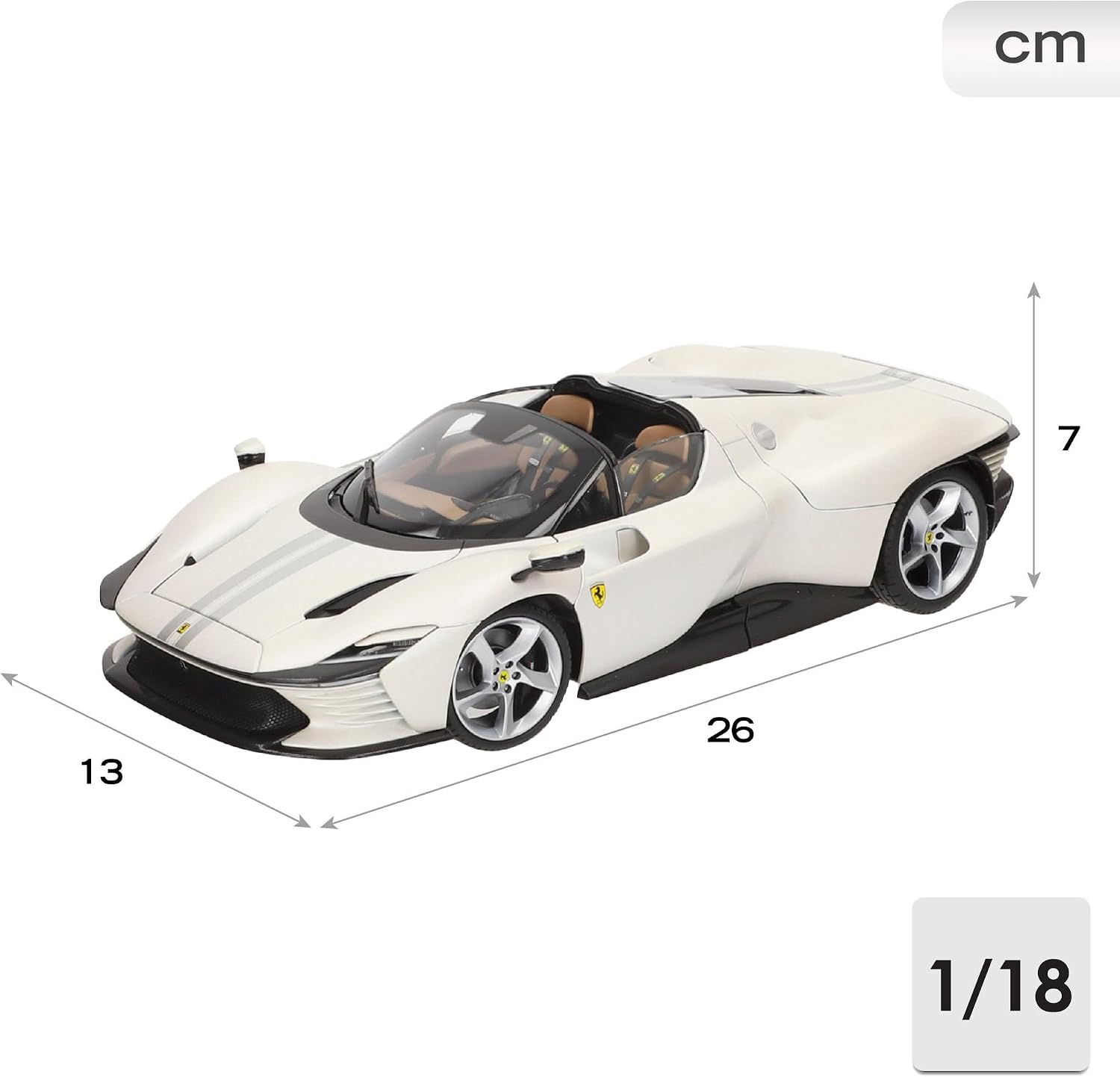 Detalle de Bburago Signature Serie Daytona SP3 1:18 – Weiß, detailliertes 1:18 Metallspritzguss-Sammlerauto