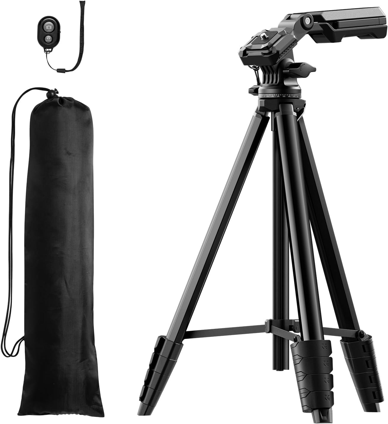 Detalle de K&F CONCEPT 62.2"/158cm Lightweight Camera Tripod with Phone Holder