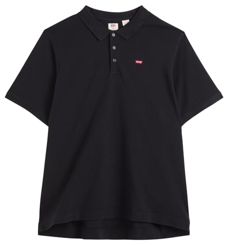 Detalle de Levi's Big & Tall Housemark Polo para Hombre (Mineral Black, XXL) – Comodidad y estilo clásico
