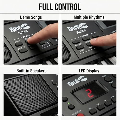 Detalle de RockJam RJ549 Tastiera Pianoforte 49 Tasti per Principianti e Bambini