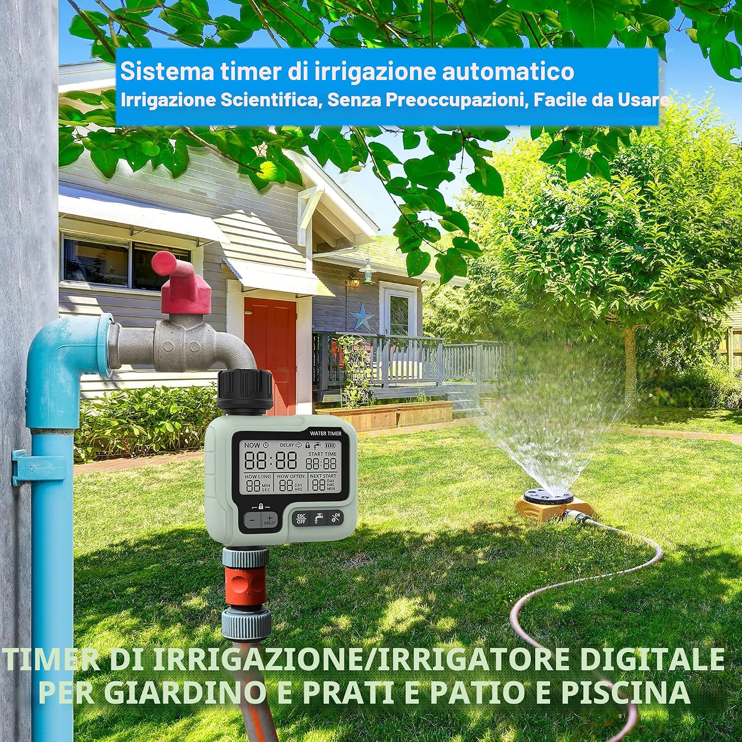Detalle de CROSOFMI Centralina Irrigazione Giardino Timer Irrigazione Automatico Programmabile IP65