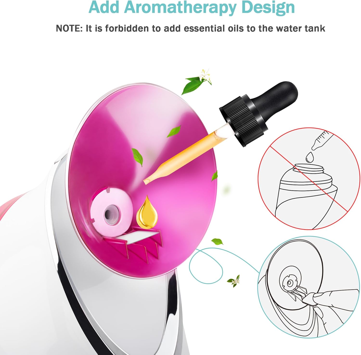 Thumbnail 1 de EZBASICS Vaporizzatore facciale Nano-Ionico a nebbiolina tiepida con Skin Kit in acciaio inox (1 set + 5 pz) Rosa