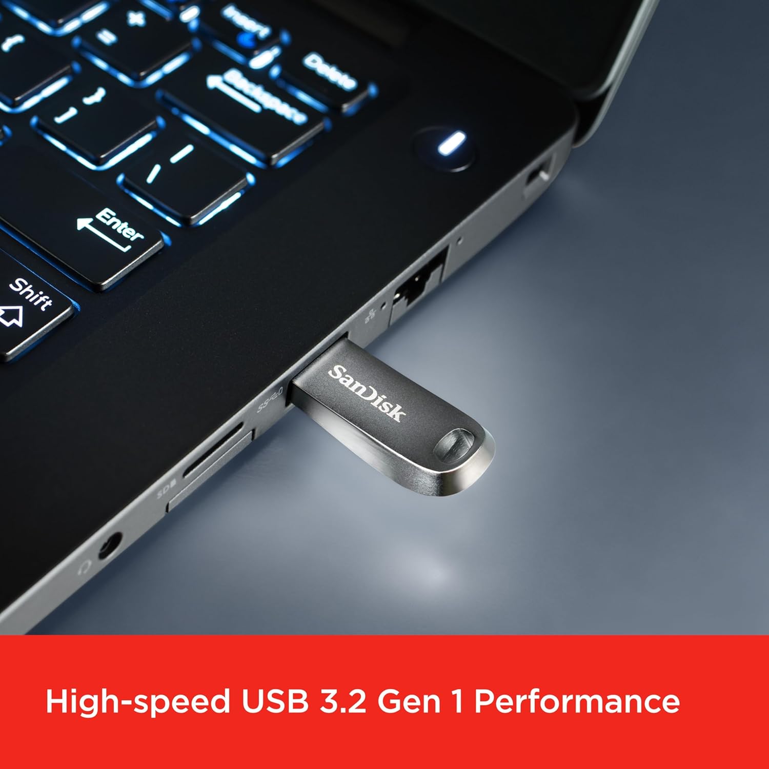 Thumbnail 2 de SanDisk Ultra Luxe USB Type-A Flash Drive 256GB (USB 3.2 Gen 1 + up to 400MB/s) with Password Protection and Metal Design