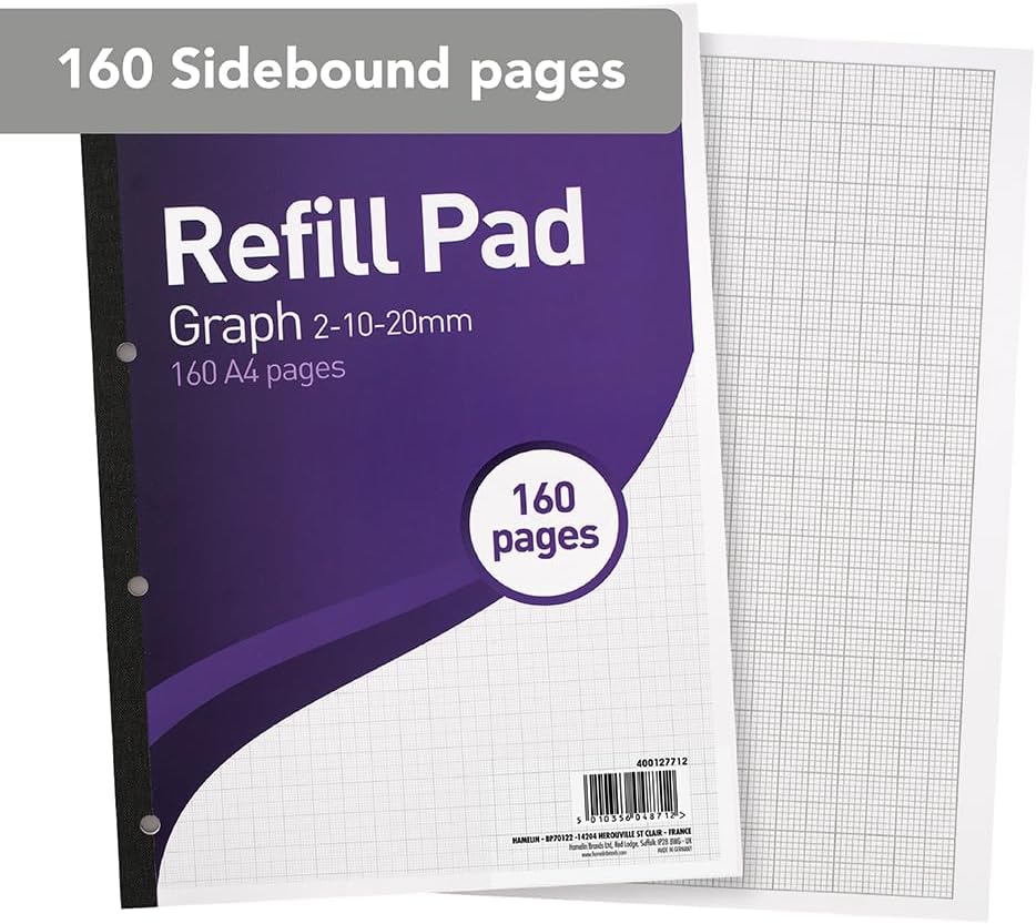 Detalle de SUMMIT A4 Refill Pad – Graph Ruled 2-10-20 mm, 160 Pages, Pack of 5