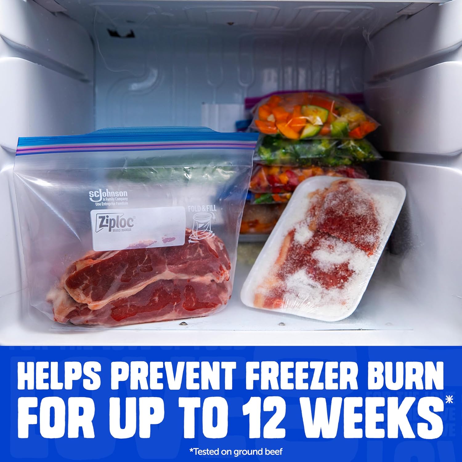 Detalle 2 de Ziploc Gallon Freezer Bags – 66 Count