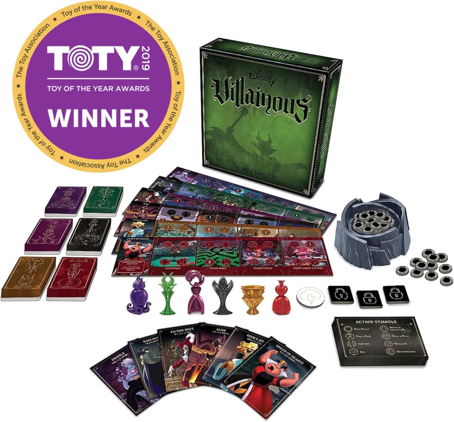 Detalle de Ravensburger Disney Villainous (edición en castellano) – juego de mesa de villanos para 2 a 6 jugadores, +10 años