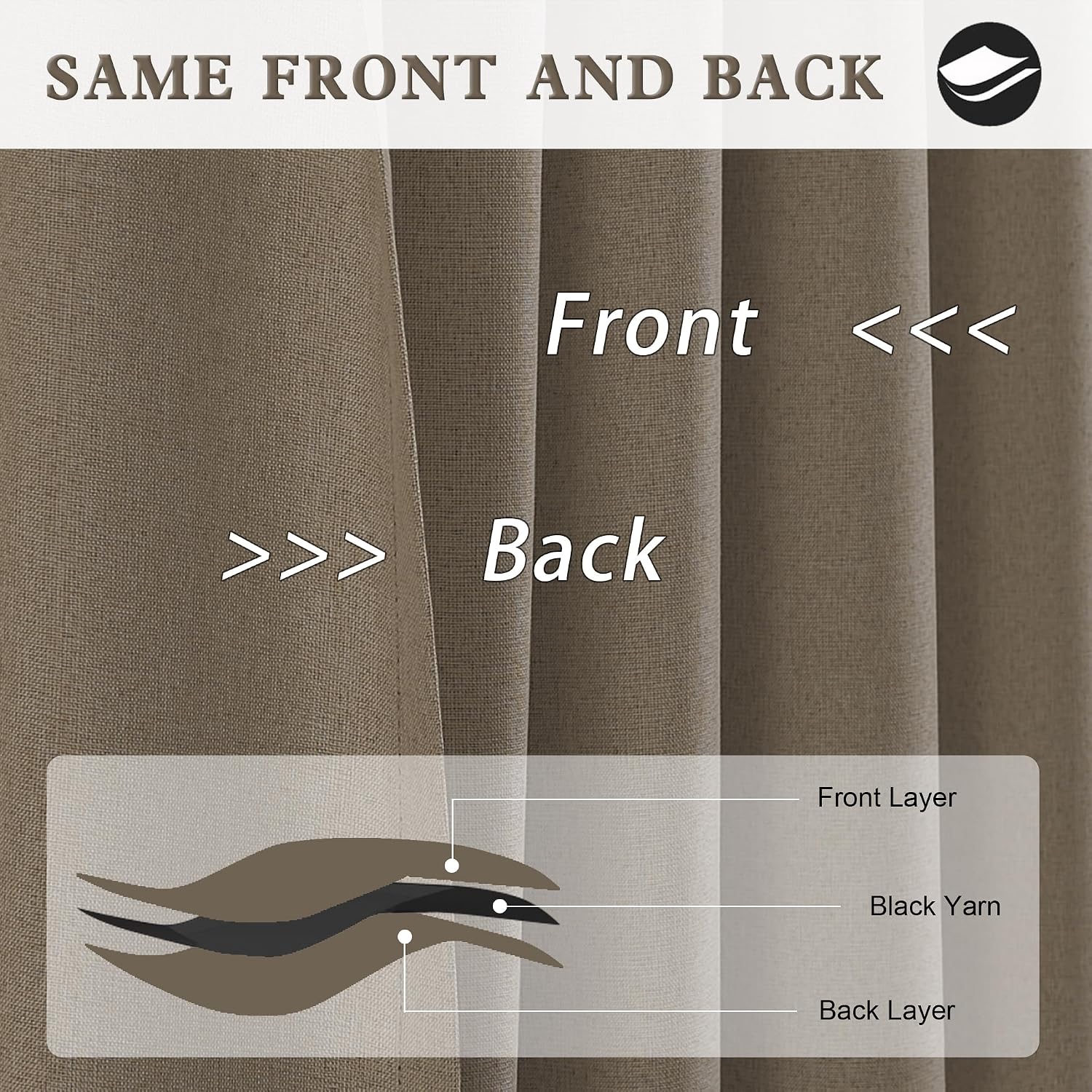 Detalle 1 de DUALIFE Blackout Curtains, 132-Inch
