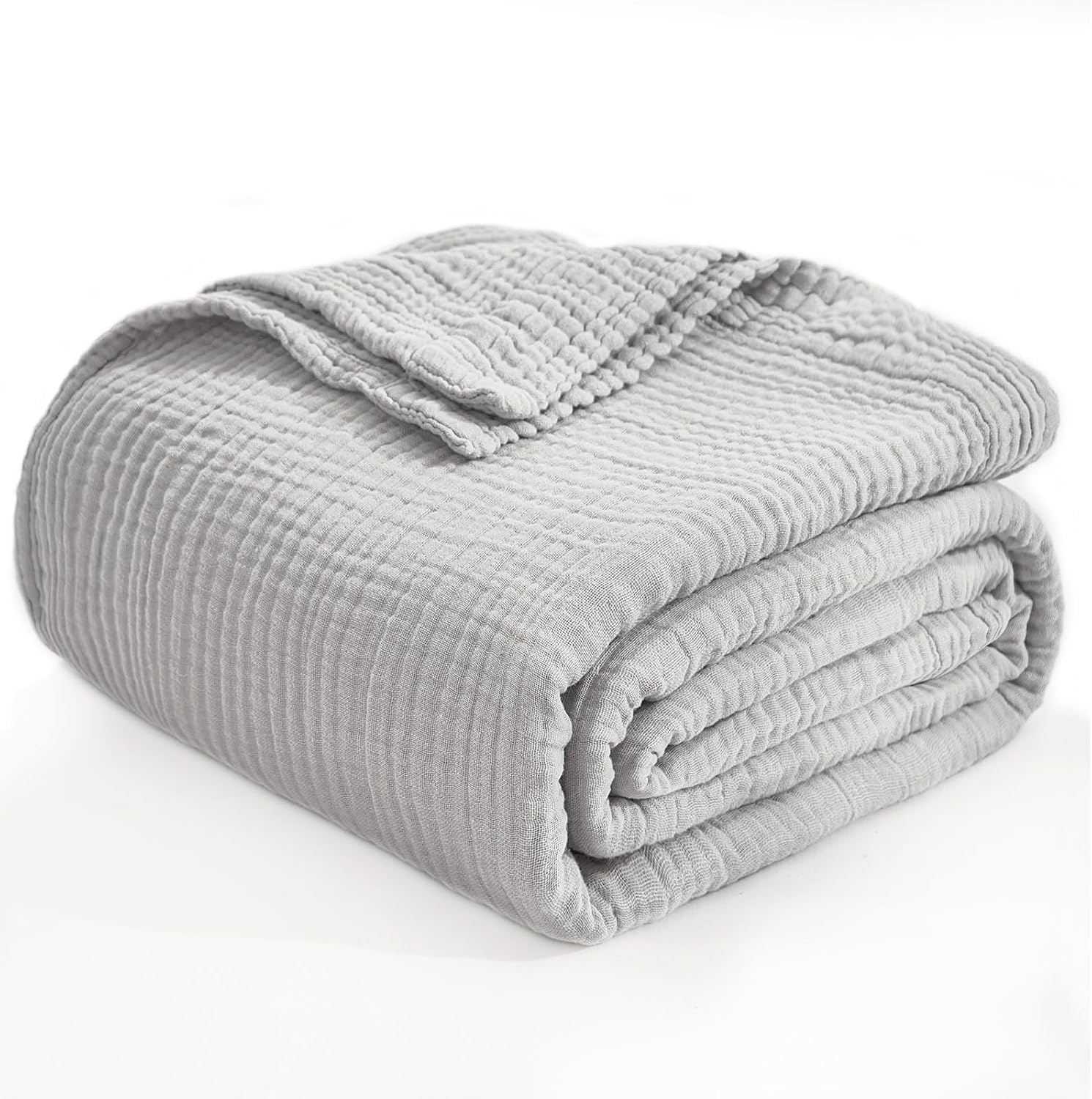 Thumbnail 6 de EMME Muslin Blankets for Adults: Light Grey Twin XL 66" x 90" Breathable Gauze Throw Blanket