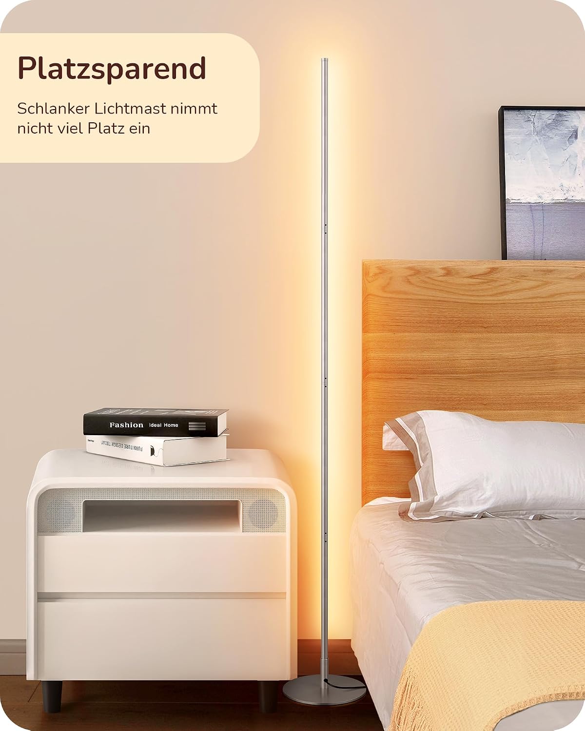 Detalle 2 de EDISHINE 2 Stück Stehlampe Wohnzimmer, LED Stehlampe Dimmbar, 3000K warmweiße Stehleuchte mit Memory-Funktion, höhenverstellbar 146 cm, moderne Standleuchte für Schlafzimmer und Büro, Silber
EDISHINE 2 Stück Stehlampe Wohnzimmer,…