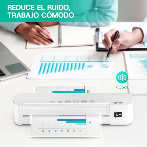 Thumbnail 6 de Plastificadora A4 4 en 1 NAHKZNY Máquina Laminadora con 15 Bolsas Plastificación para A4/A5/A6, Laminadora Térmica Caliente ABS Calentamiento Rápido Ideal para Oficina, Escuela y Hogar