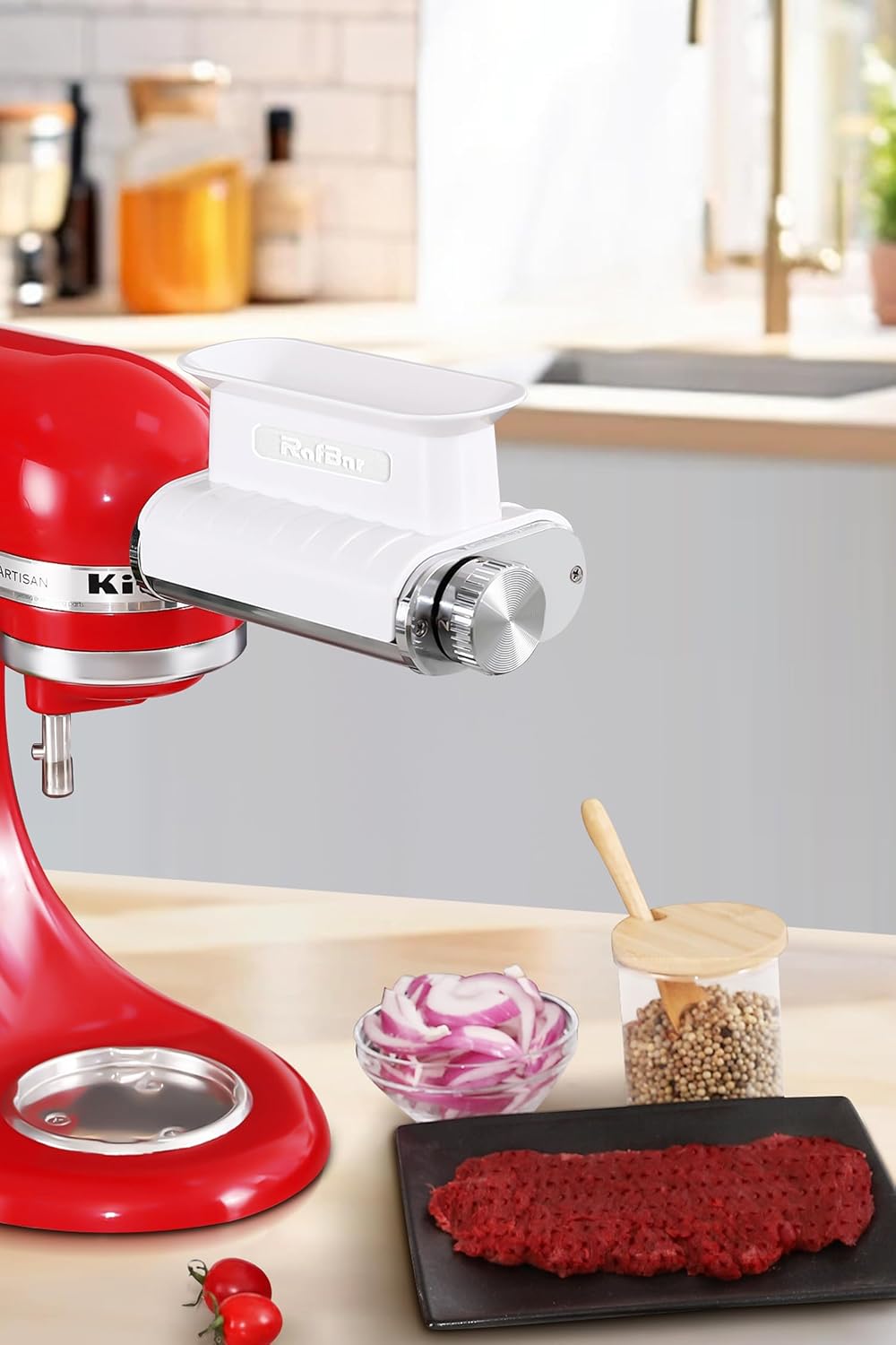 Detalle de RAFBAR R82210 Meat Tenderizer Attachment for KitchenAid & Cuisinart Mixers
