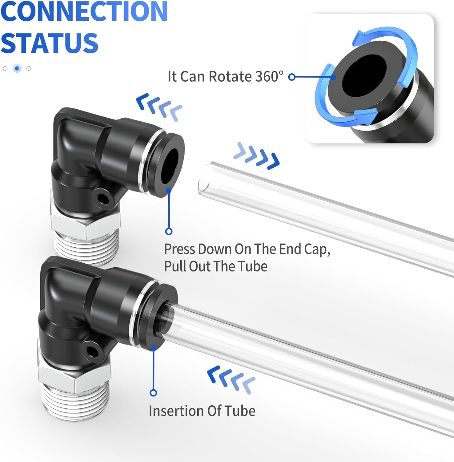 Thumbnail 4 de ERGAOBOY PC12-02 & PL12-02 10-piece Push-to-Connect elbow and straight fittings (12mm tube / 1/4" BSP)