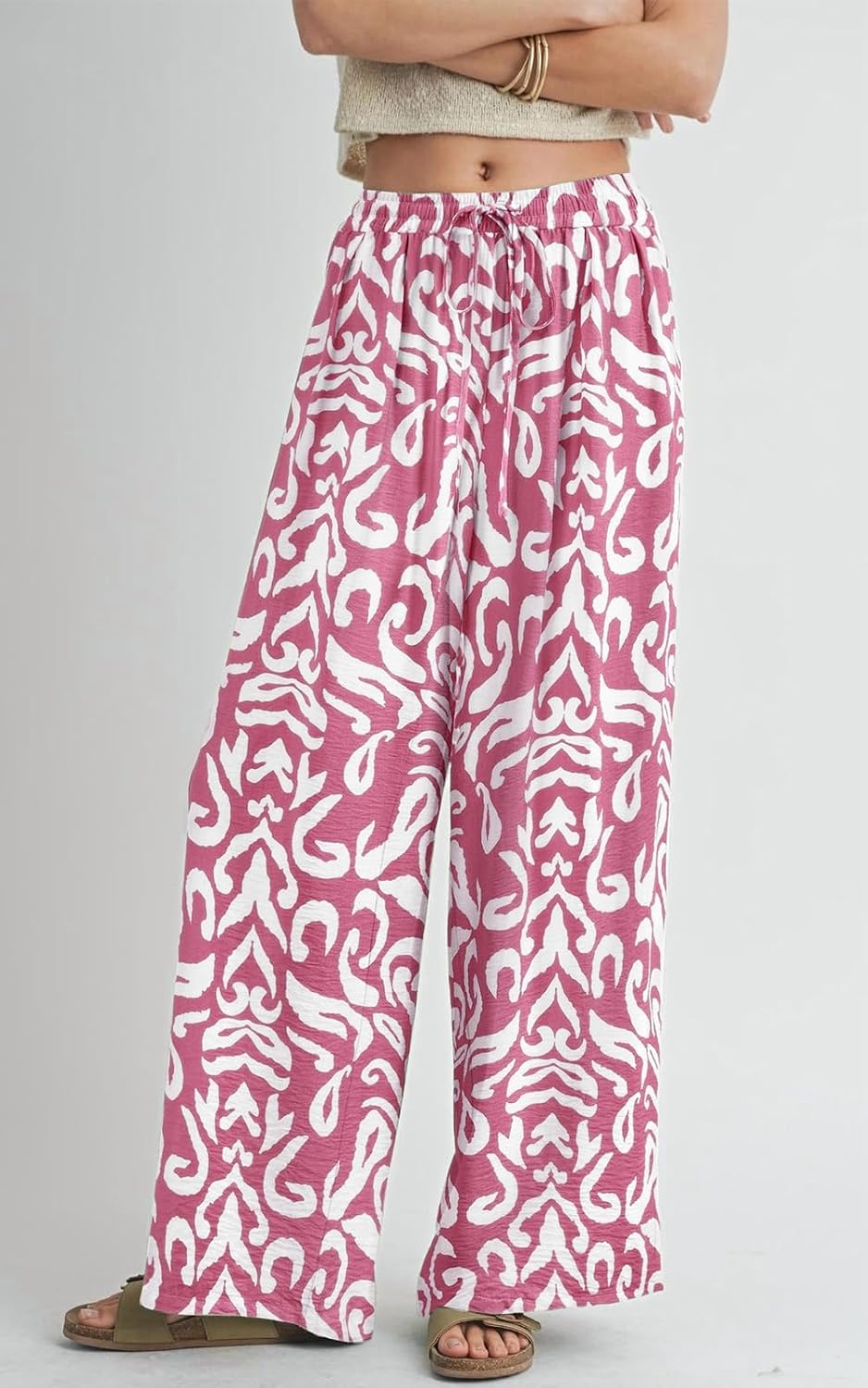 Thumbnail 1 de PRETTYGARDEN Floral Palazzo Pants with Elastic Waist – Light & Breeze Loungewear