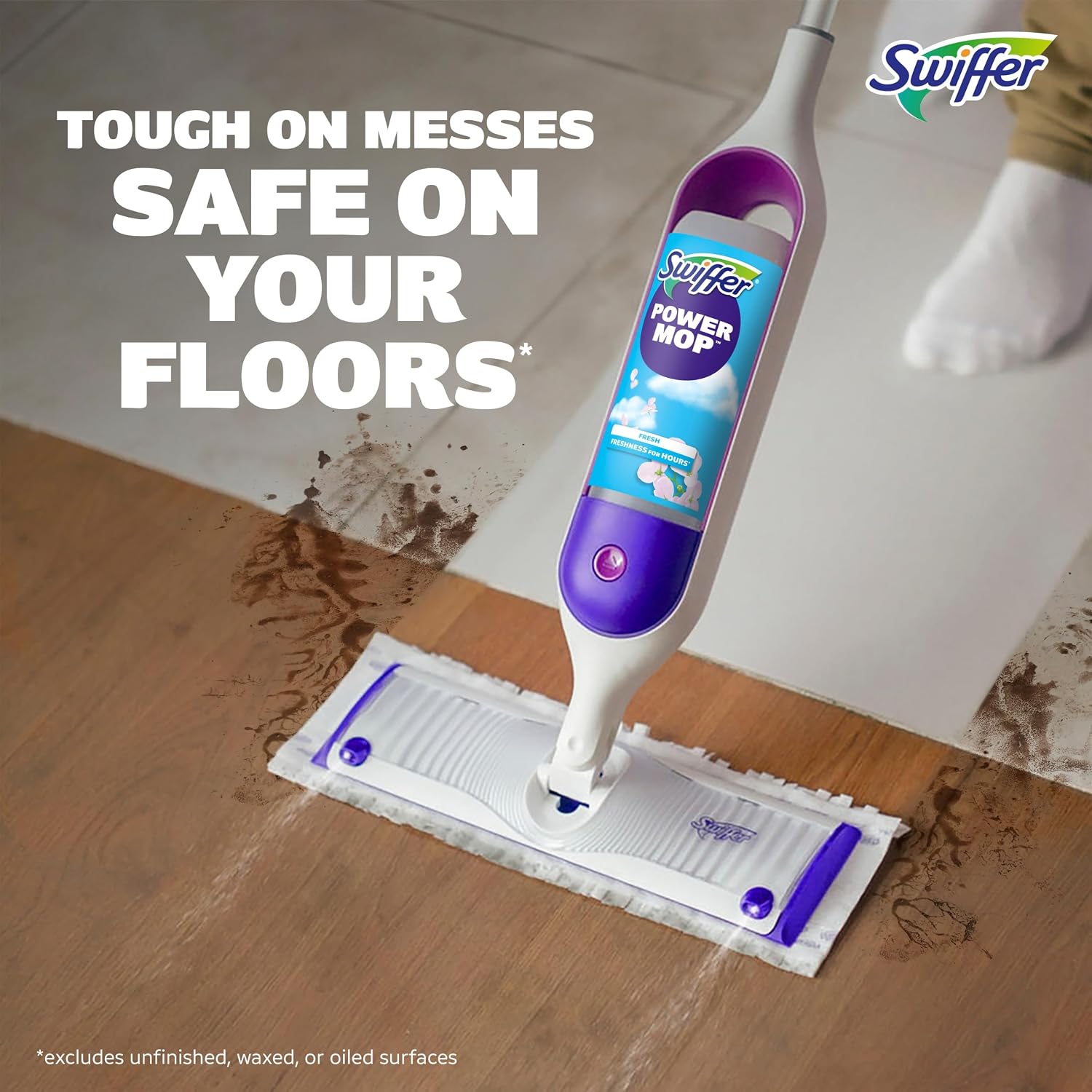 Detalle de Swiffer PowerMop Liquid Floor Cleaner Refills – Fresh Scent (2 Bottles)