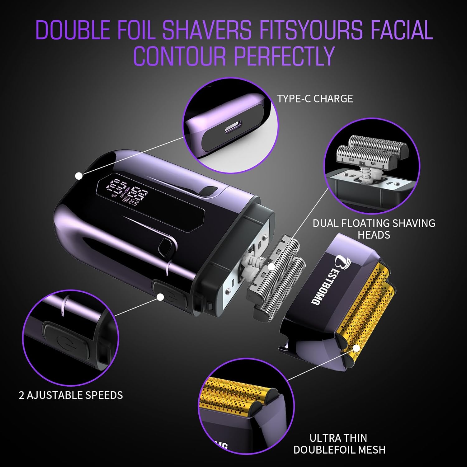 Thumbnail 2 de BESTBOMG BS-808C Hair Clippers Kit for Men: Pro-Level Clipping with All-Metal Build