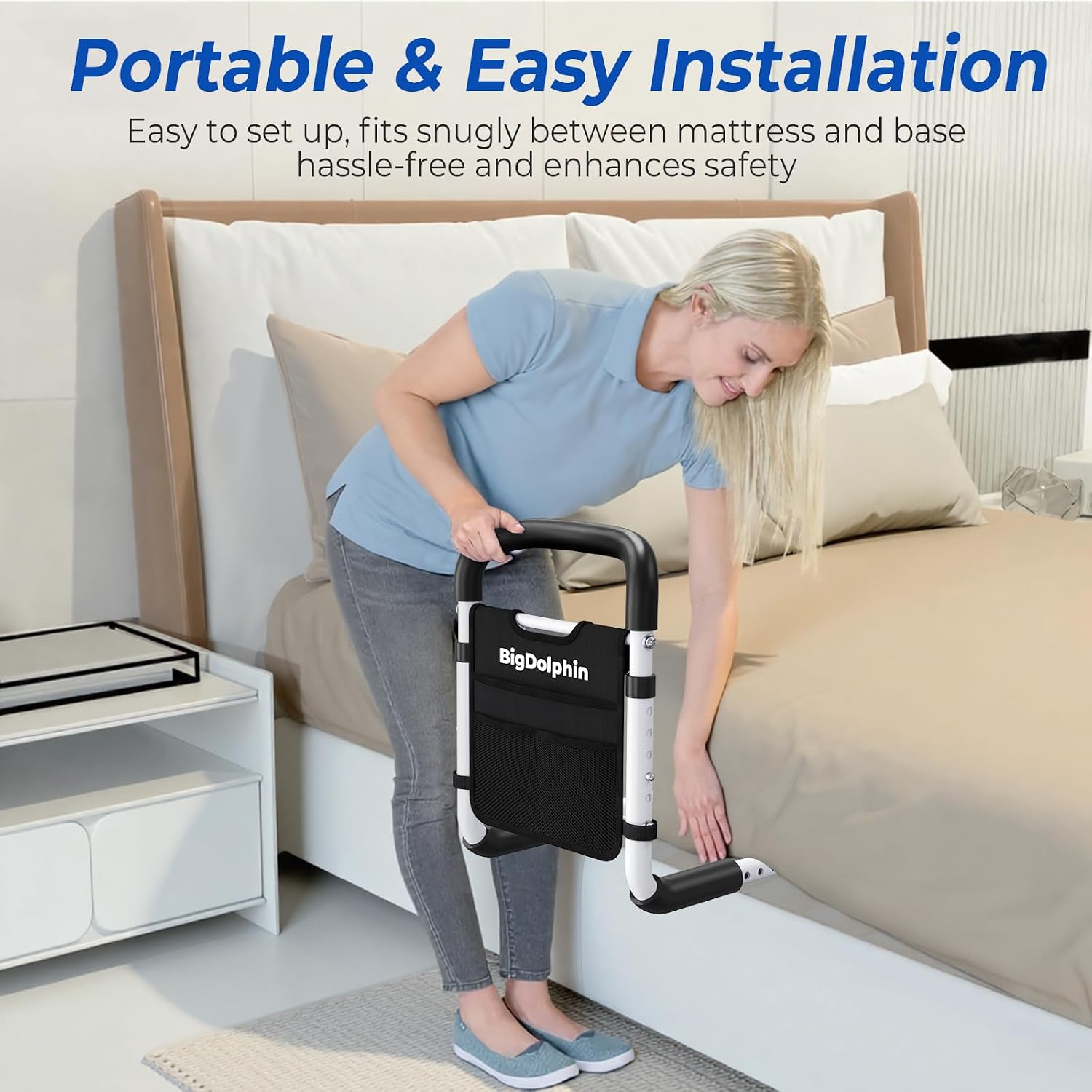 Thumbnail 6 de BigDolphin BS06 Bed Rail for Seniors, 350 lb Capacity, Adjustable Fit