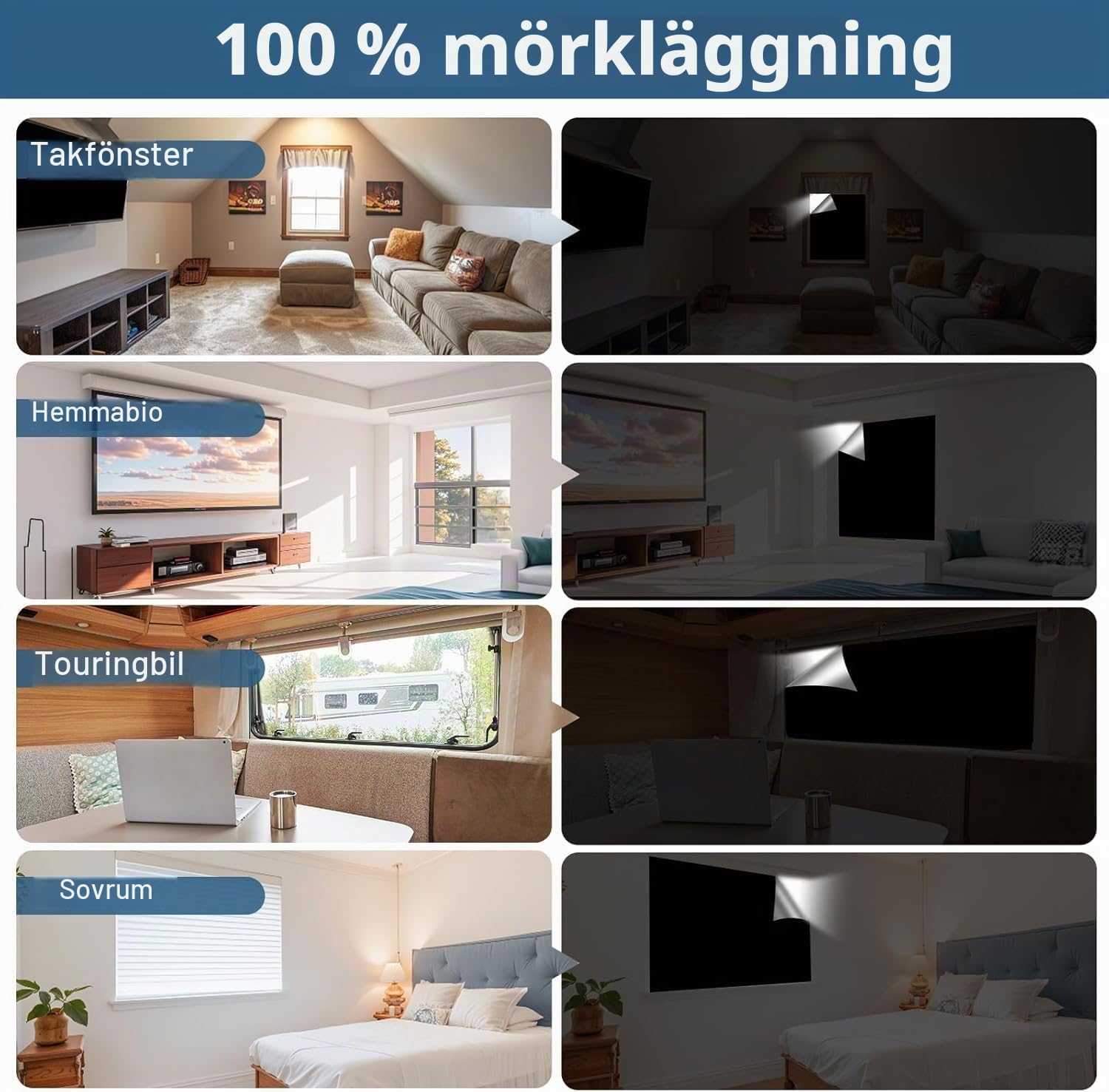 Thumbnail 6 de Obcxin mörkläggningsgardin 300 × 148 cm i 420D Oxfordtyg