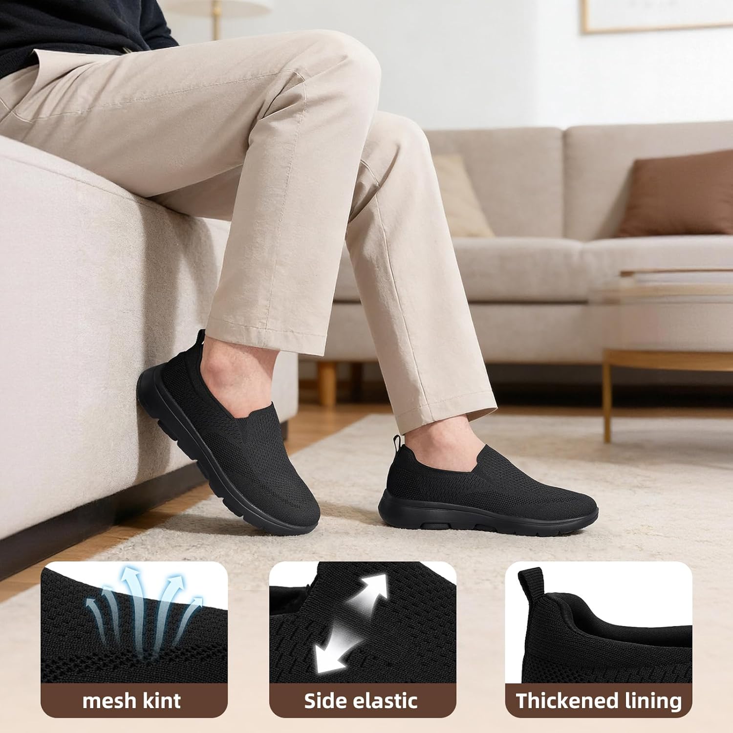 Thumbnail 4 de TIOSEBON Men's Slip-On Loafer Shoes: Comfortable Mesh Casual Walkers
