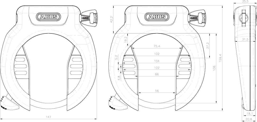 Detalle de ABUS AMPARO 4750S NR antivol de cadre 8,5 mm