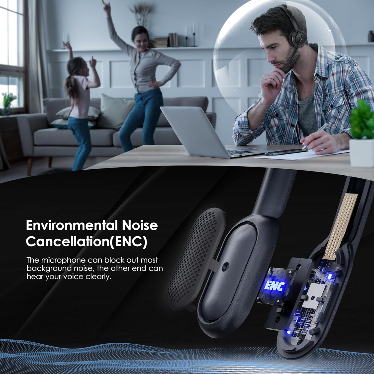 Thumbnail 1 de Angteela Upgrade ANC Headset 35h