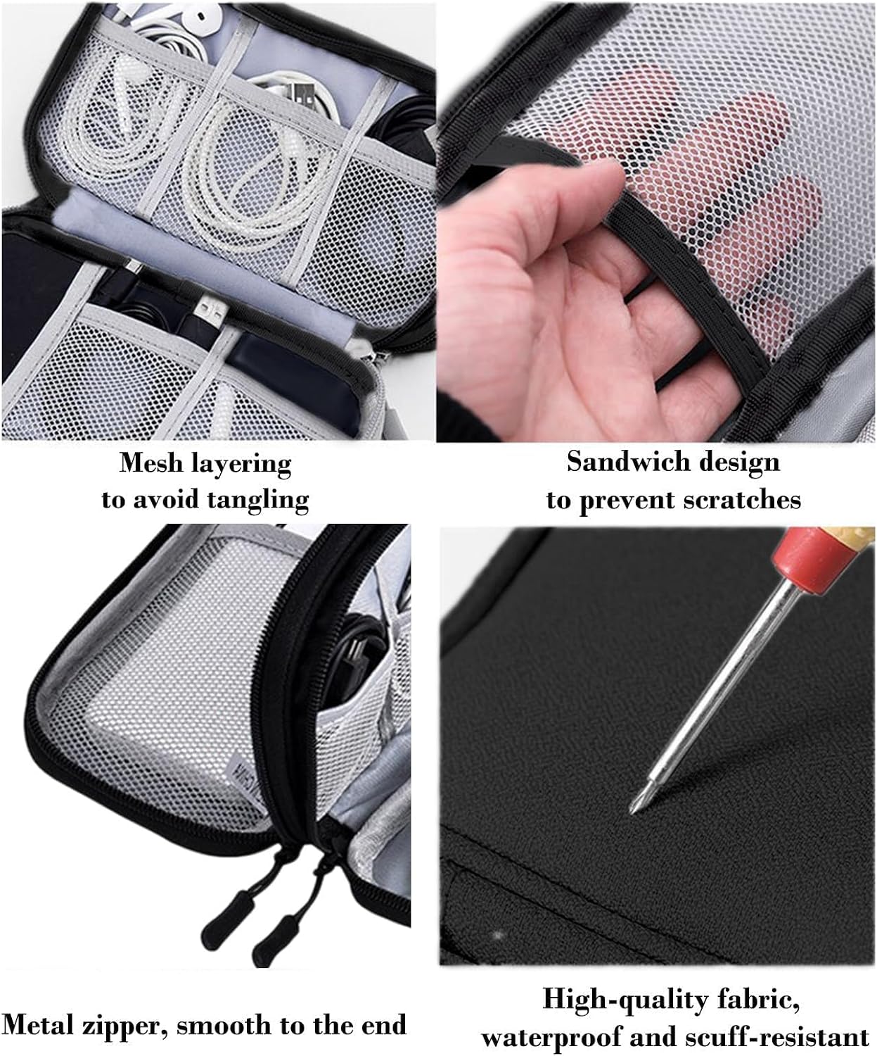 Thumbnail 2 de Travel Cable Organizer Bag, Double-Layer Electronics Case