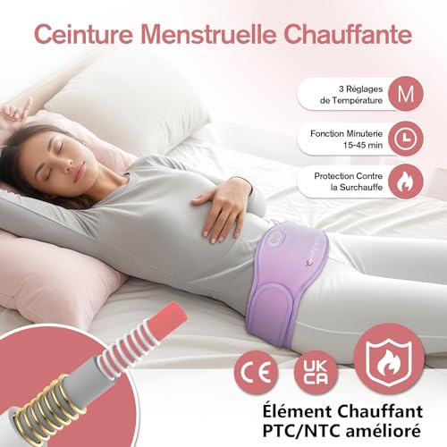 Detalle 2 de Comfytemp Ceinture Menstruelle Chauffante Grande Taille – 5000mAh