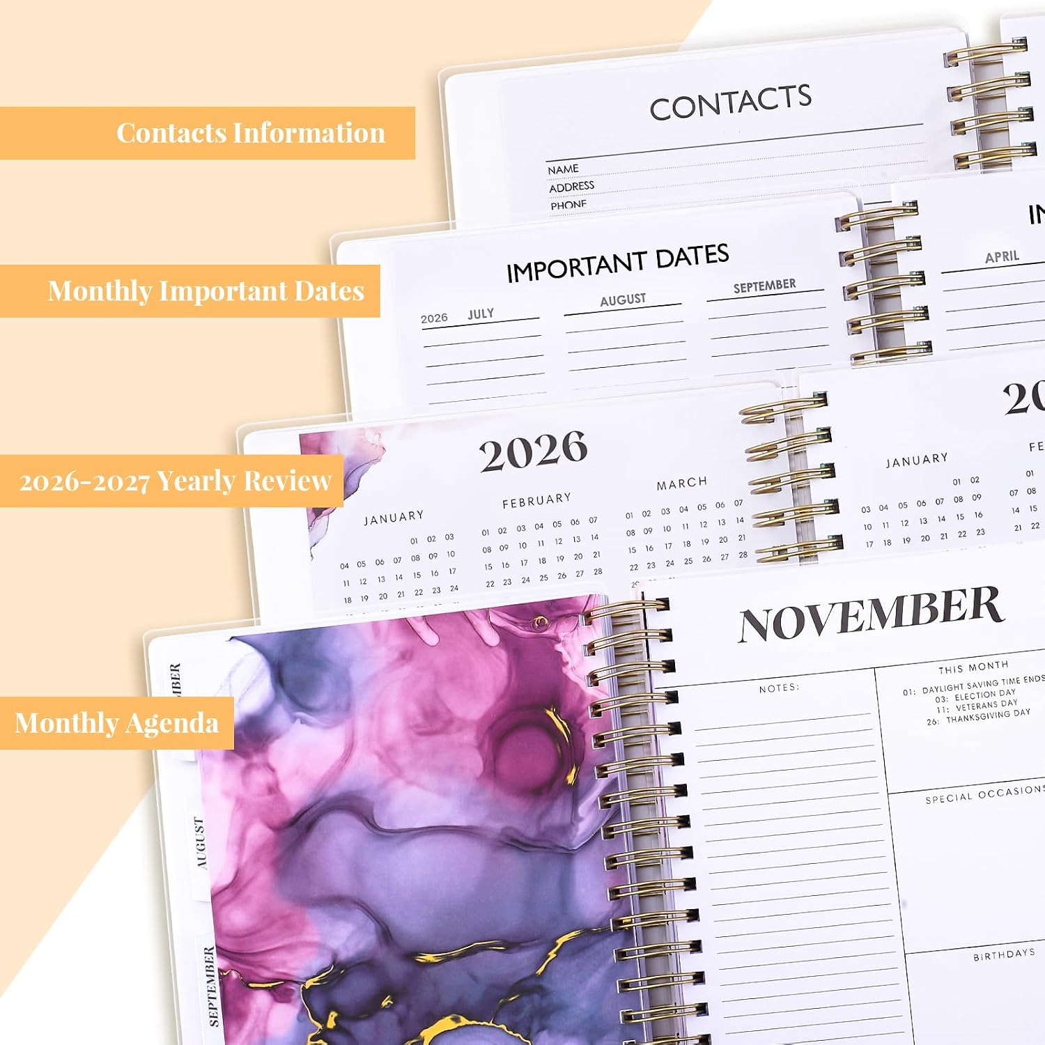 Detalle 2 de montcool MCOPAPAT2407 2026–2027 Academic Planner, 18-Month Weekly and Monthly