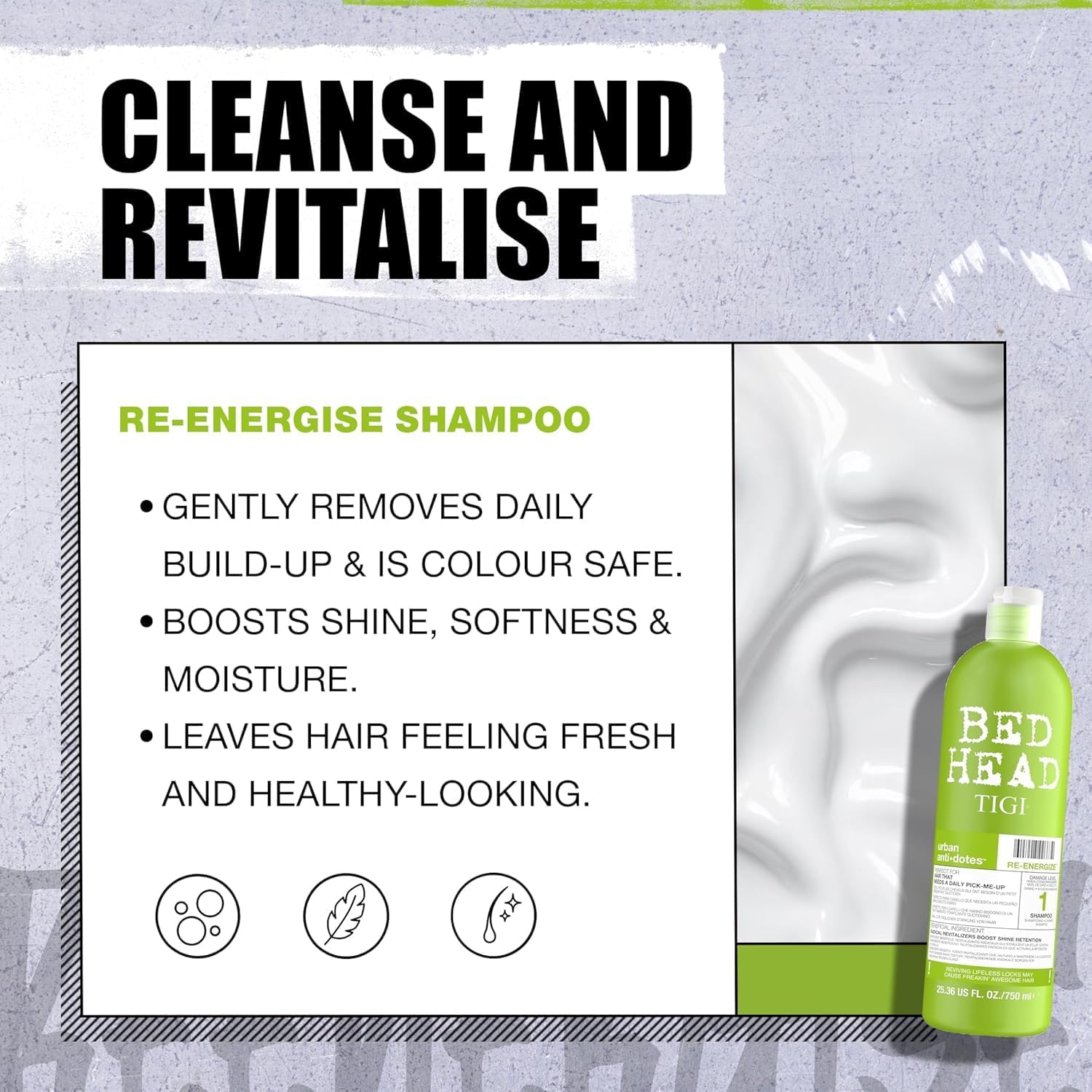 Detalle 2 de Bed Head Re-Energise après-shampooing 750 ml