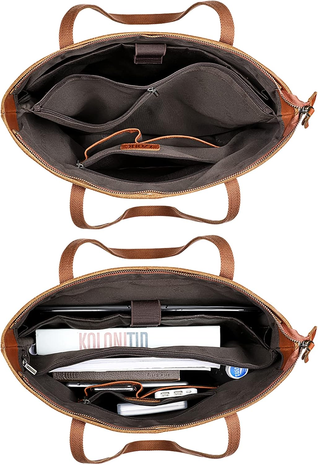 Detalle 1 de S-ZONE Femmes Vintage 3-Way Véritable Crazy Horse Sac